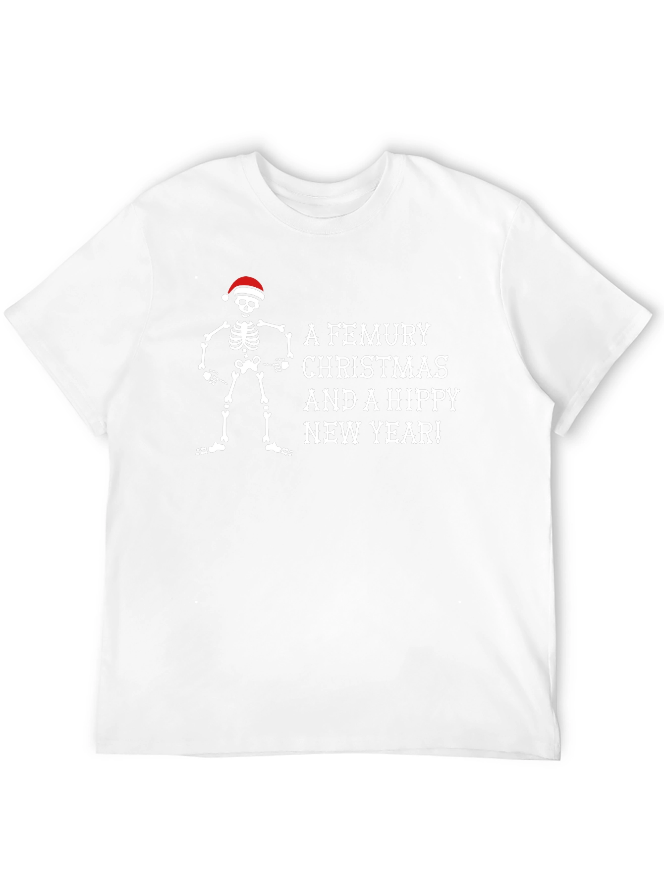 A Femury Christmas Skeleton Santa Holiday T-Shirt