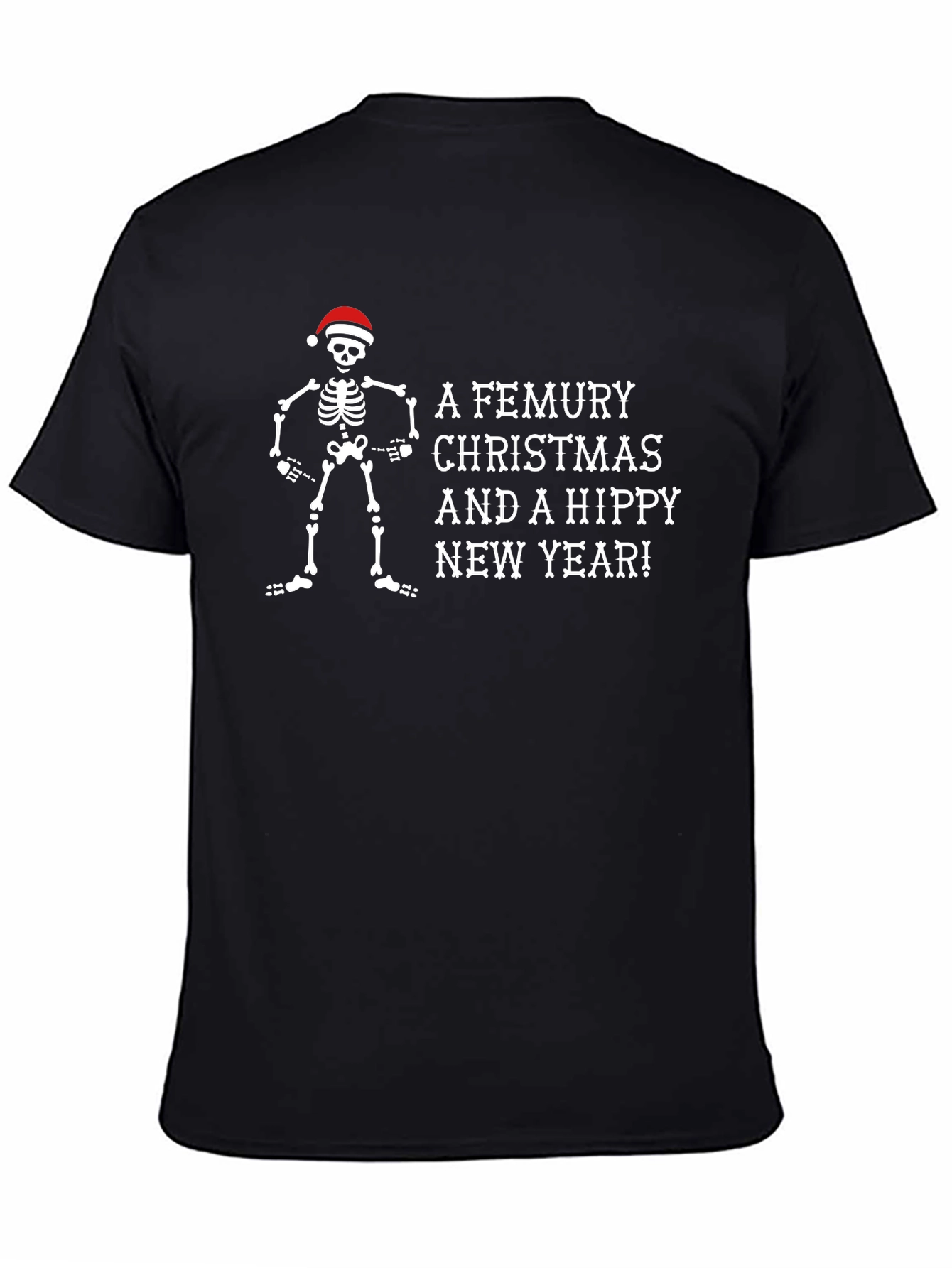 A Femury Christmas Skeleton Santa Holiday T-Shirt