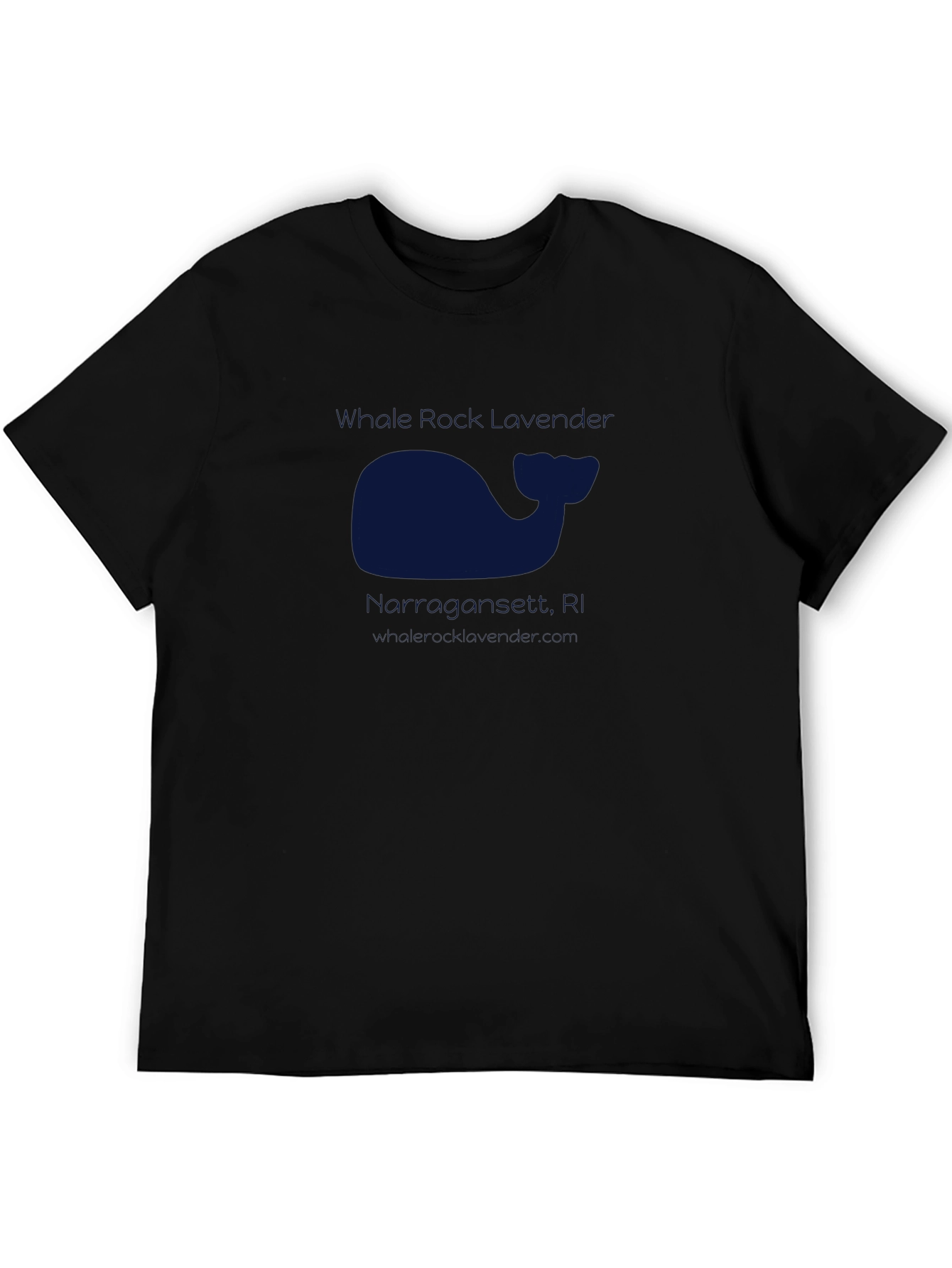 Mens Black T-Shirt with Whale Graphic Print Casual Tee