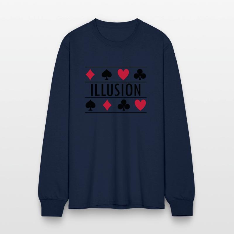 Illusion with card symbols spell magic poker