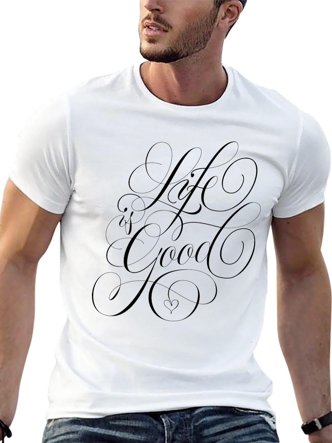 Life is Good Black Graphic T-Shirt