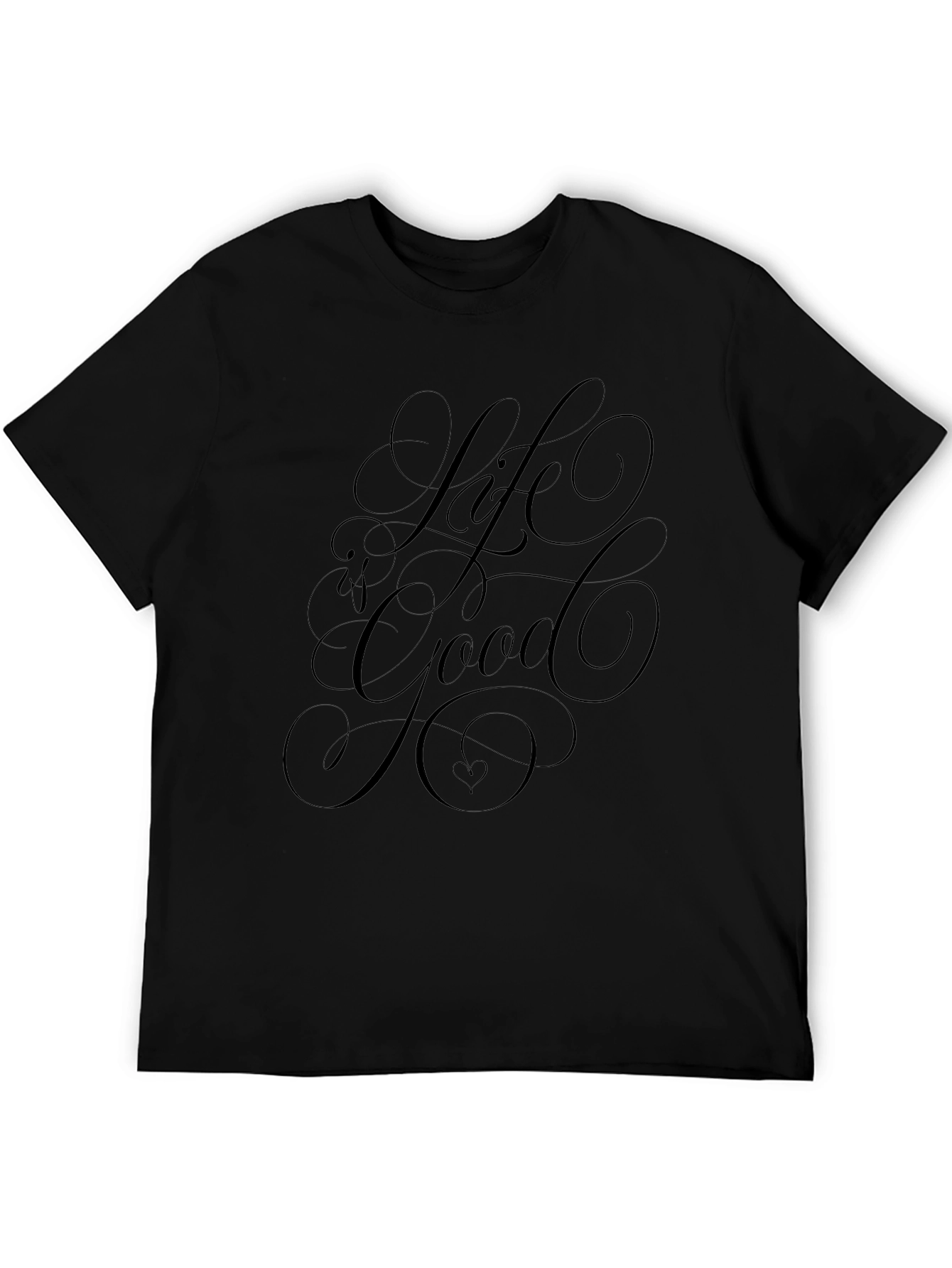 Life is Good Black Graphic T-Shirt