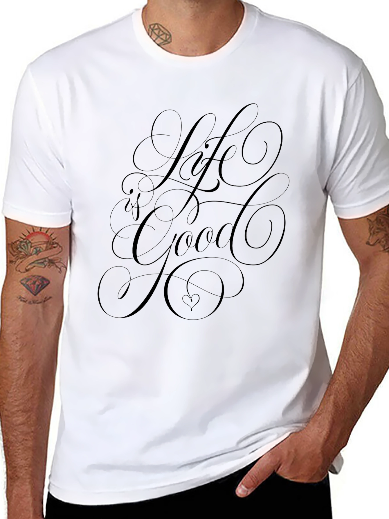 Life is Good Black Graphic T-Shirt