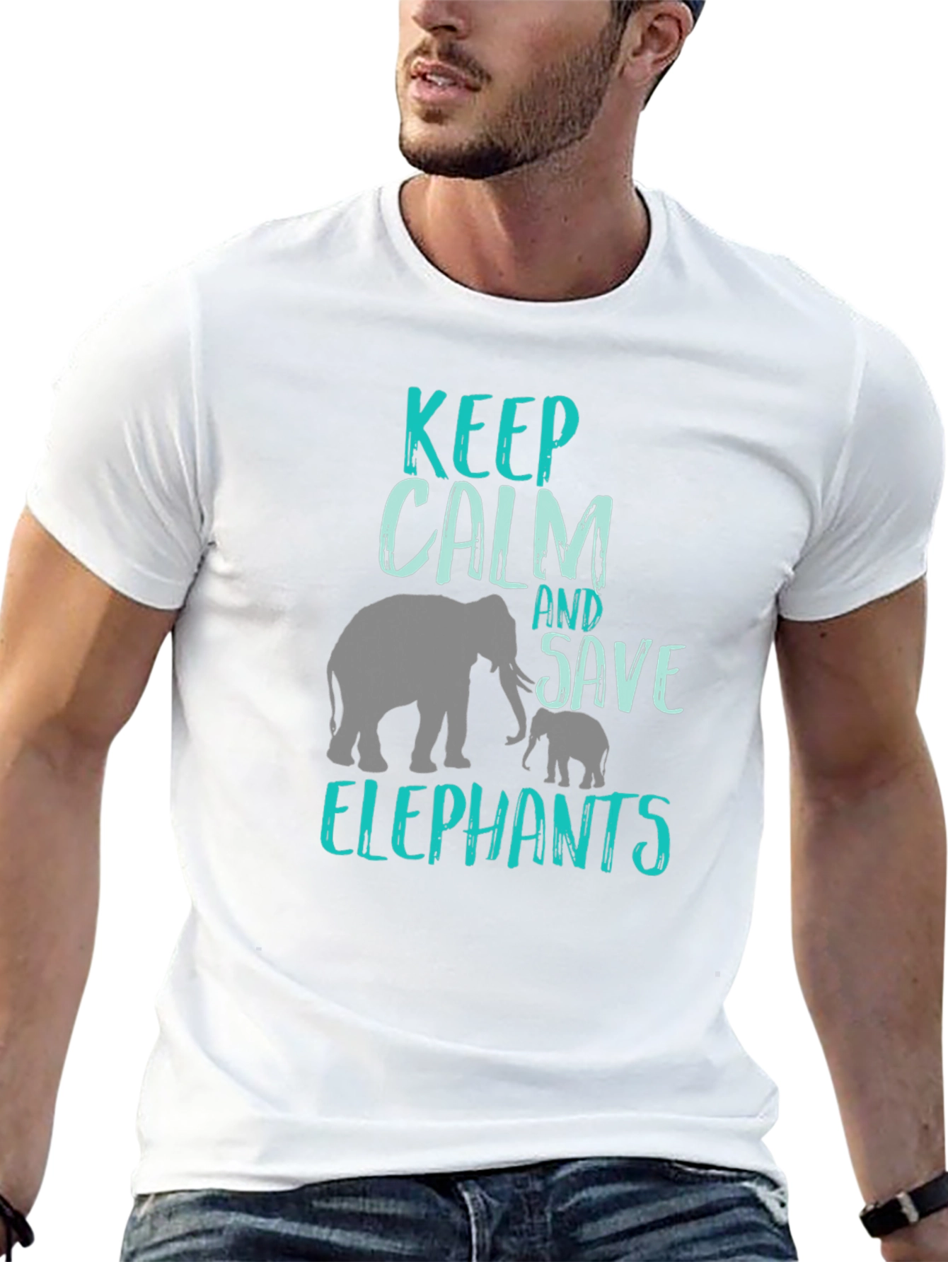Keep Calm & Save Elephants T-Shirt - Black