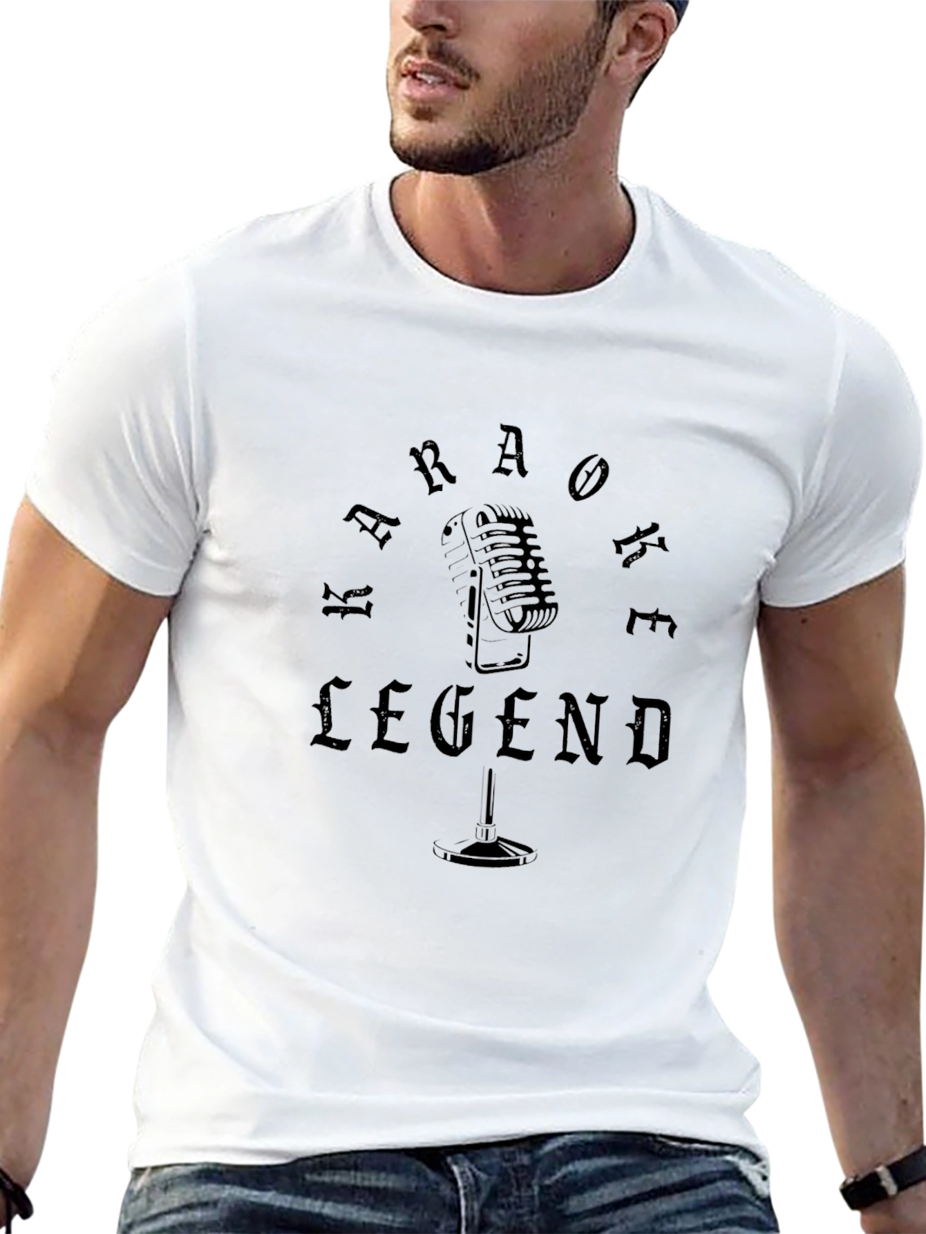 Karaoke Legend Graphic Tee - Classic Microphone Design