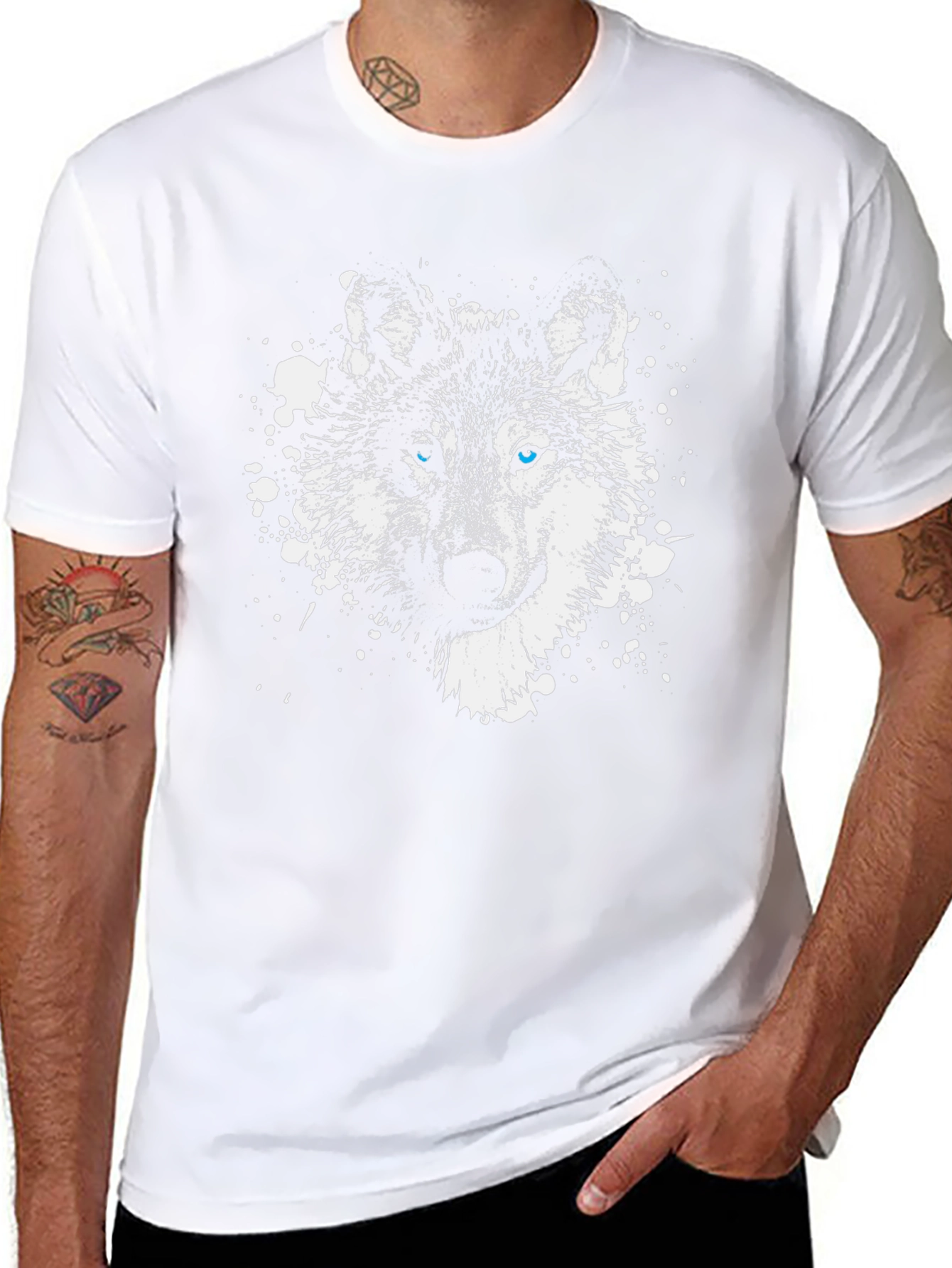 Wolf Graphic Tee - Blue Eyes Black T-Shirt
