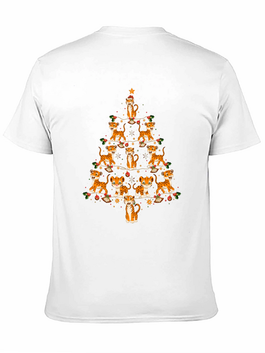 Tiger Christmas Tree T-Shirt - Holiday Tee