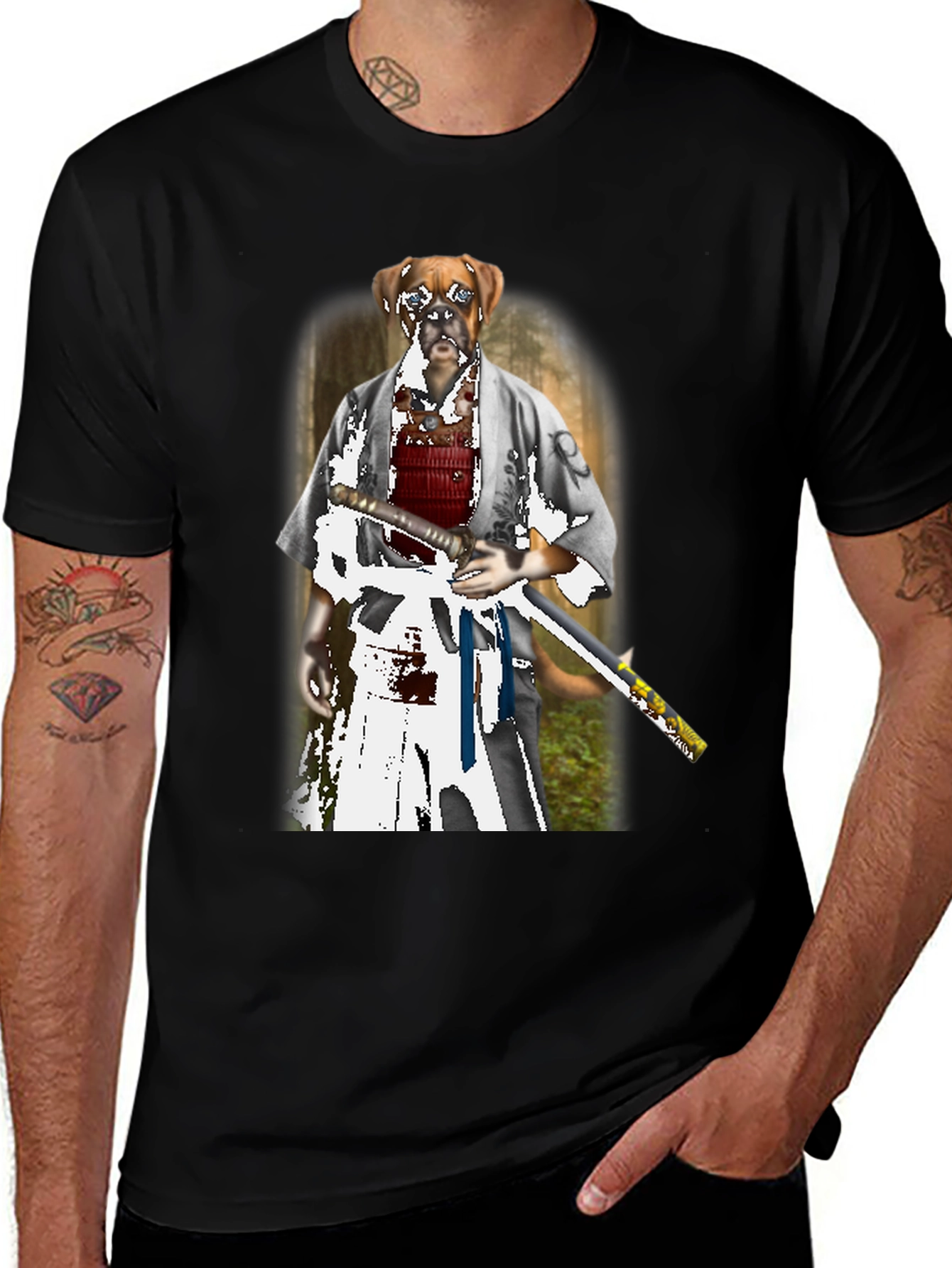 Dog Samurai T-Shirt - Unique Graphic Tee