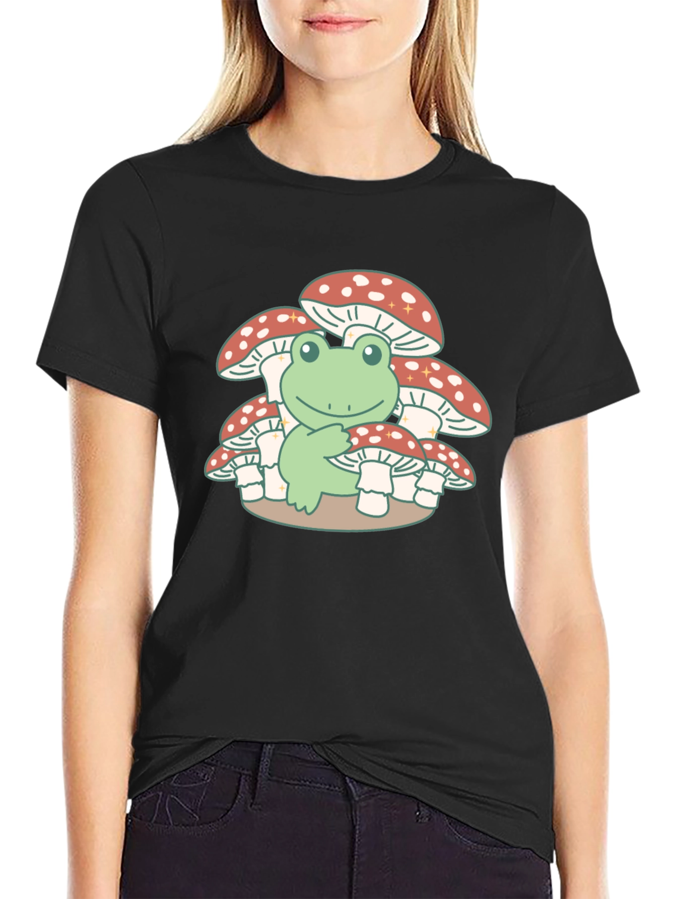 Frog on Mushrooms T-Shirt - Cute & Unique Design