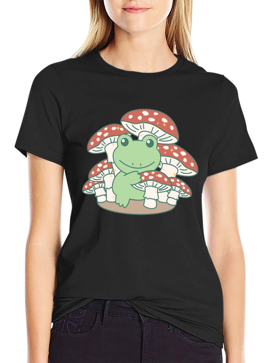 Frog on Mushrooms T-Shirt - Cute & Unique Design