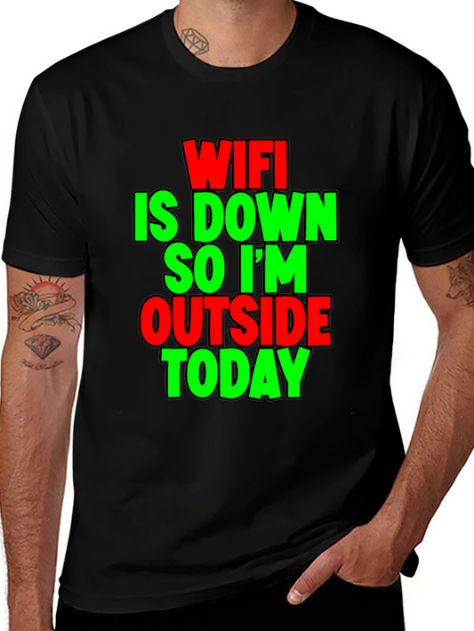 Funny WiFi Down T-Shirt - Outdoor Humor Tee