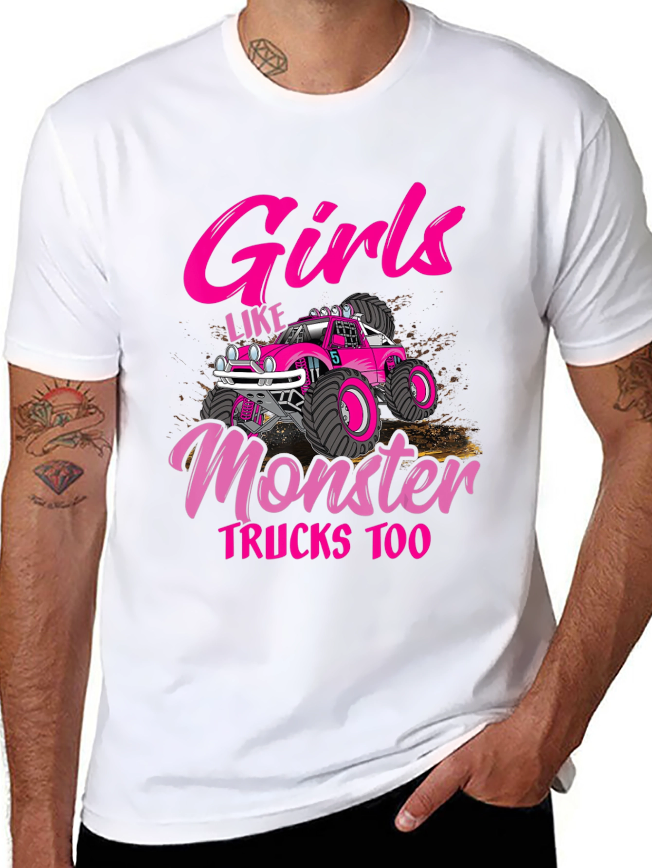 Girls Like Monster Trucks Too T-Shirt