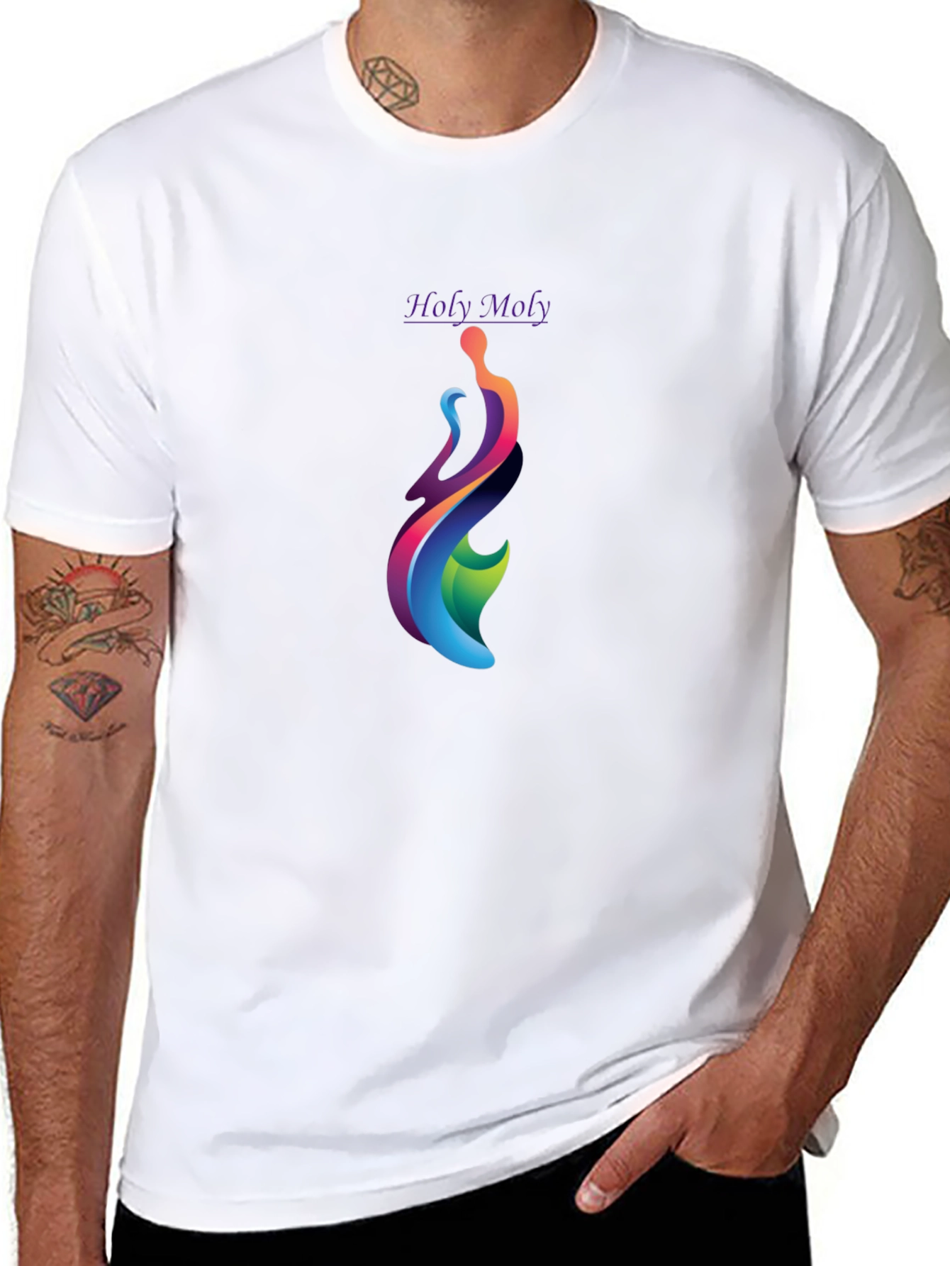 Holy Moly Graphic T-Shirt - Modern Artistic Design