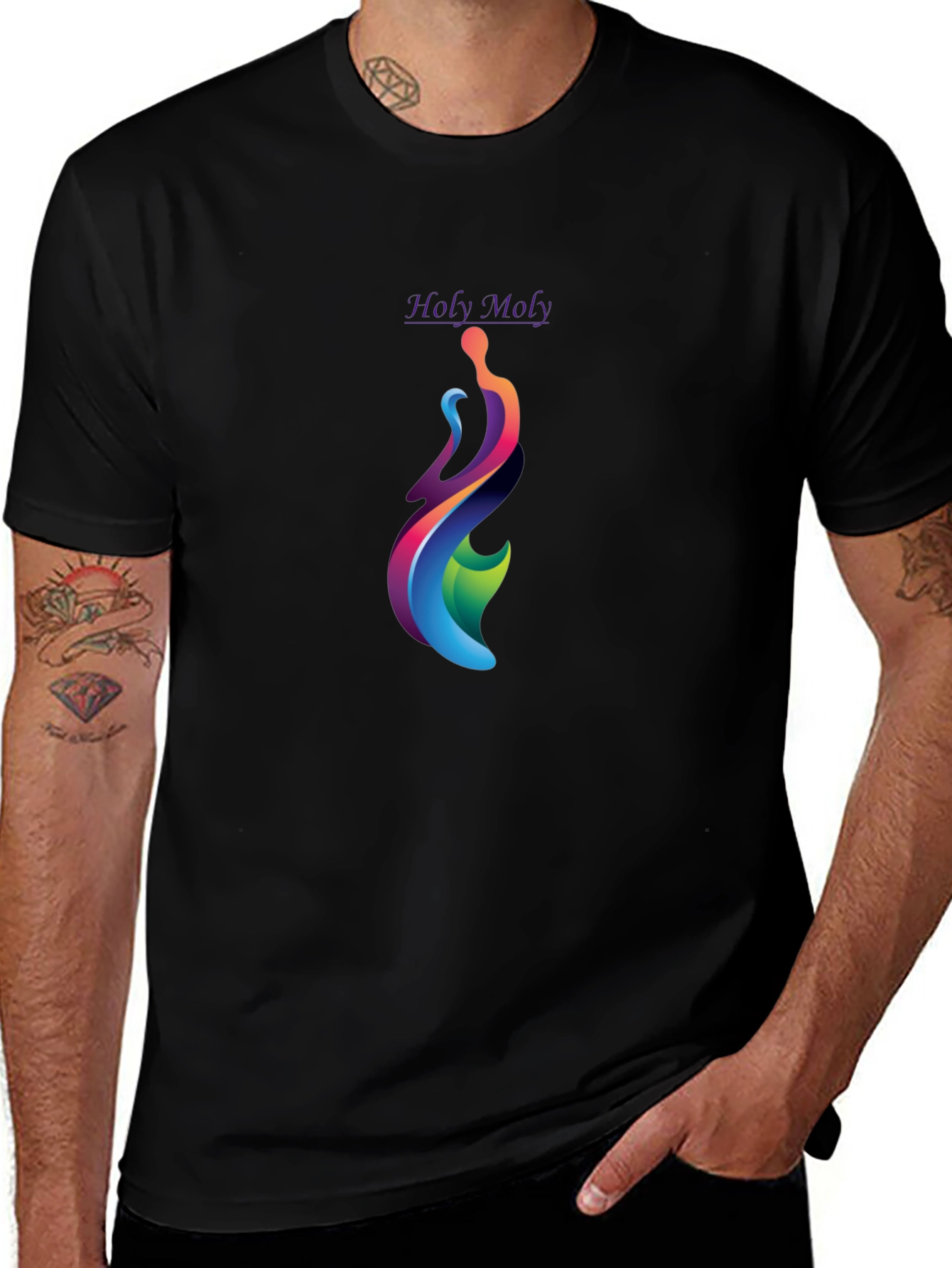 Holy Moly Graphic T-Shirt - Modern Artistic Design