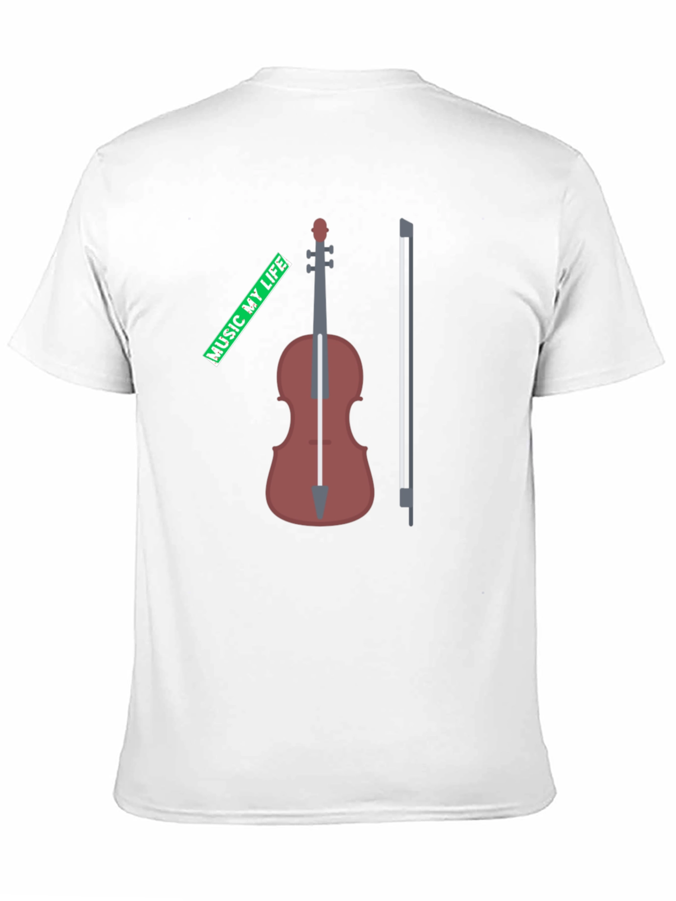 Music My Life Violin Graphic Tee - Black