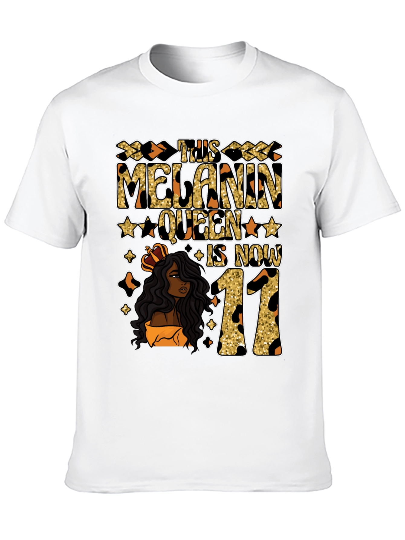 Melanin Queen 11th Birthday T-Shirt