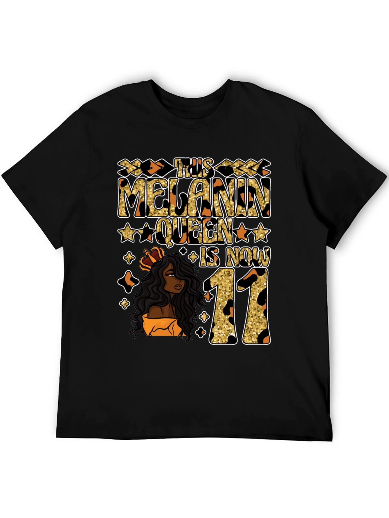 Melanin Queen 11th Birthday T-Shirt