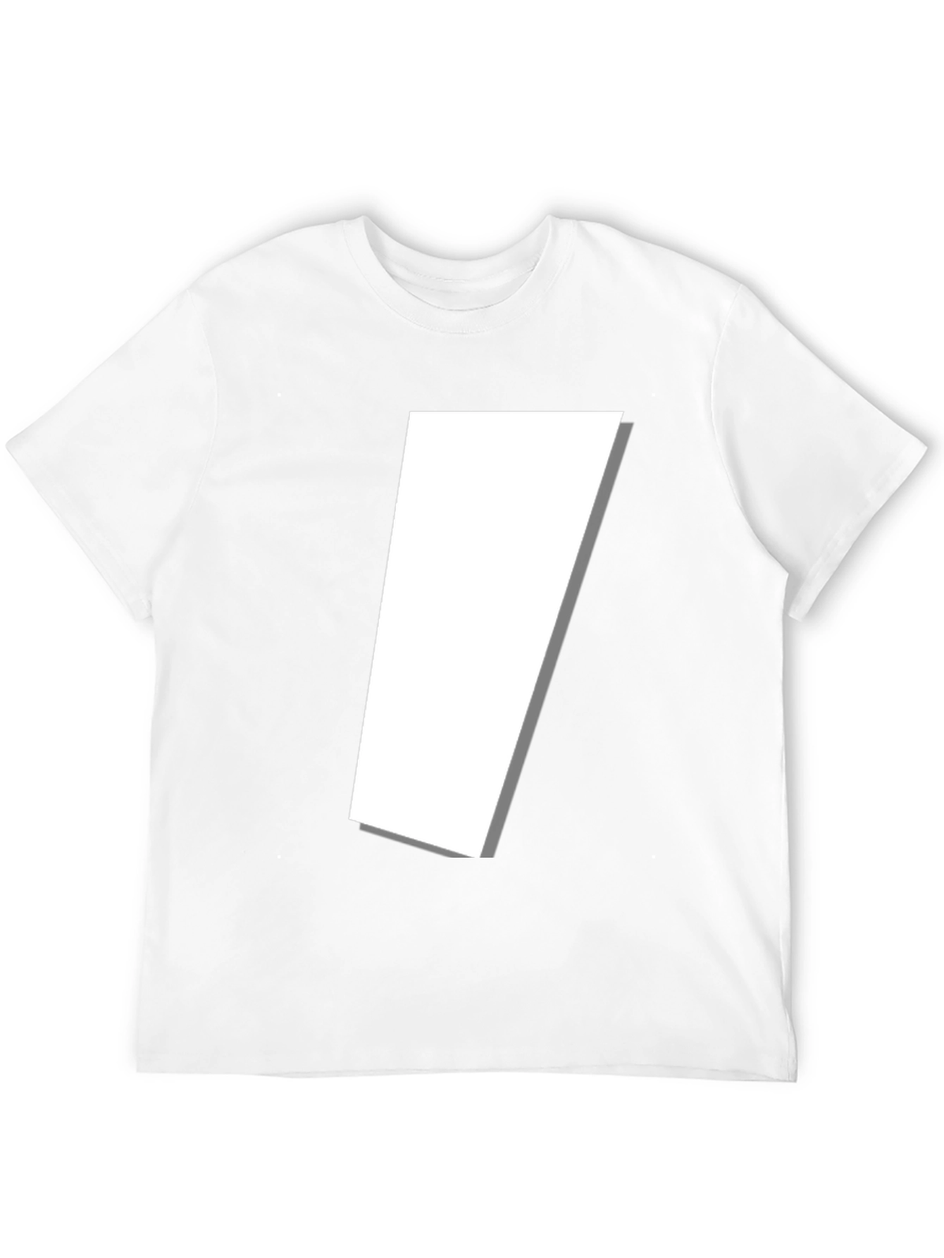 Modern Black T-Shirt with Abstract White Shape Design
