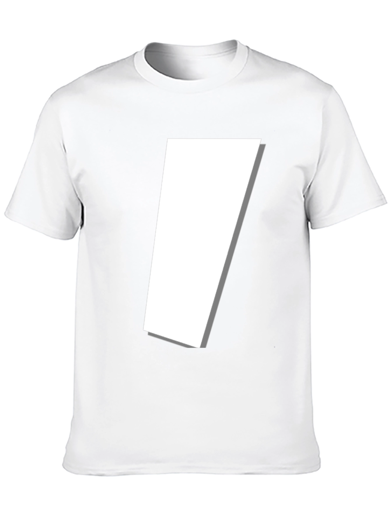 Modern Black T-Shirt with Abstract White Shape Design