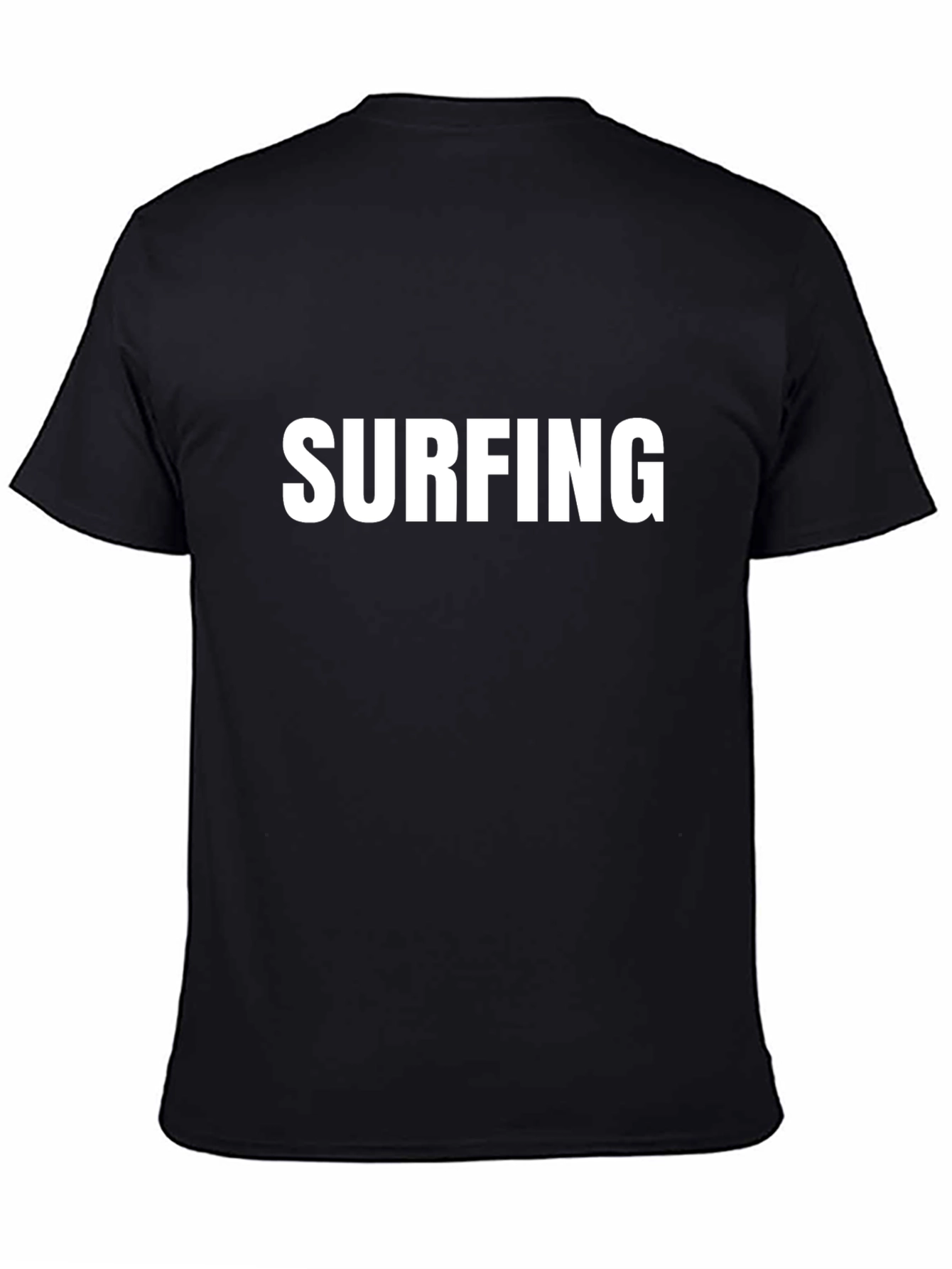 Mens Black Surfing Graphic Tee Shirt