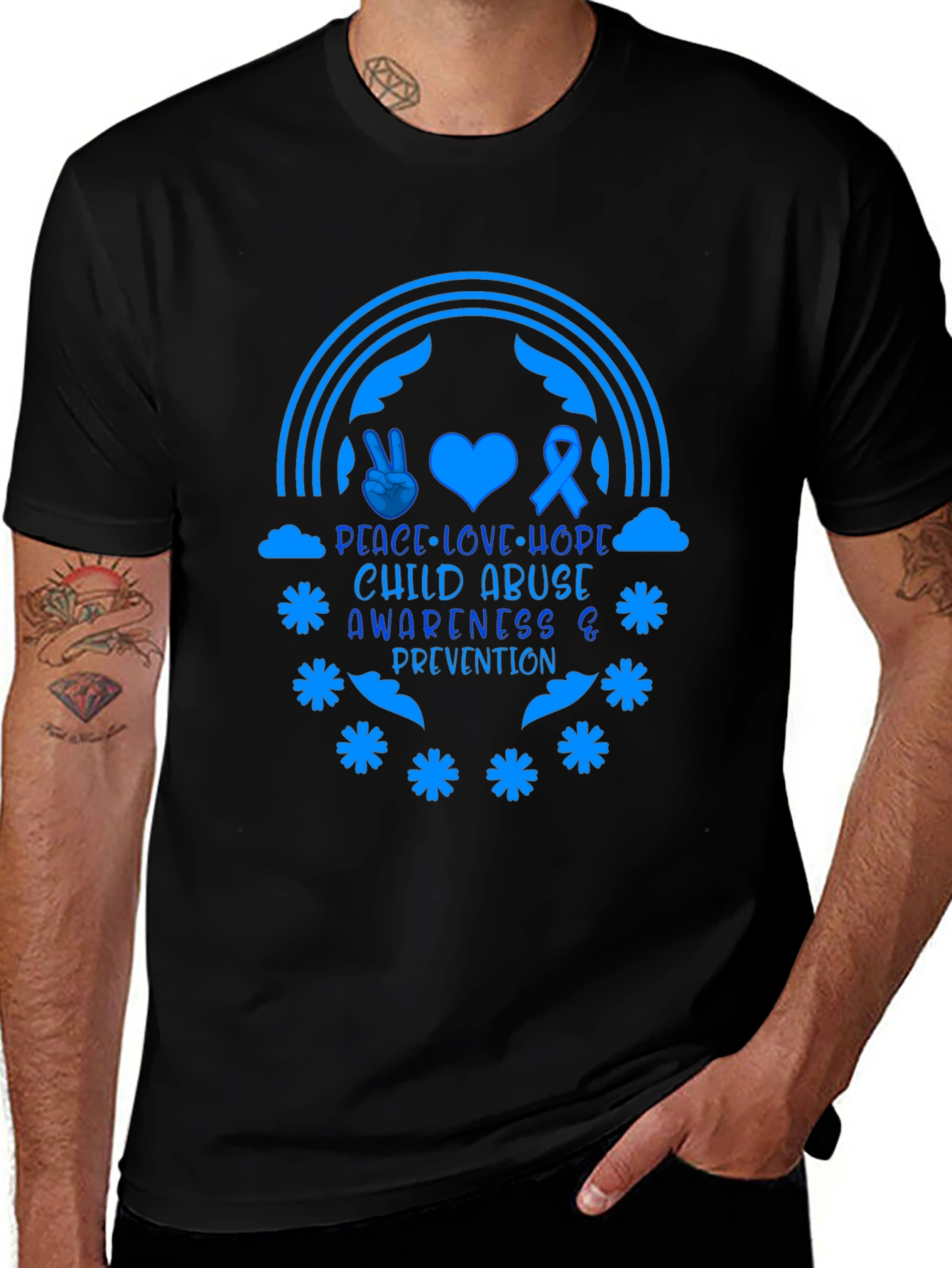 Child Abuse Awareness Tee - Peace Love Hope