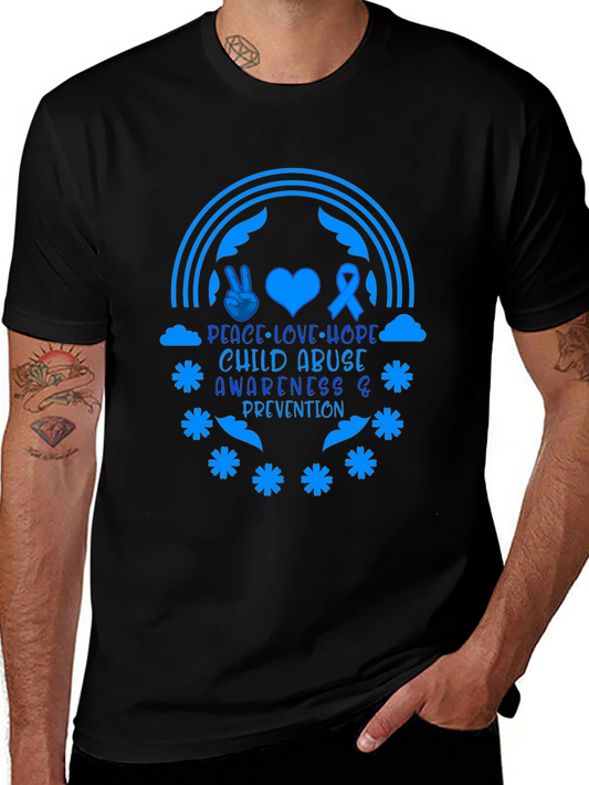 Child Abuse Awareness Tee - Peace Love Hope