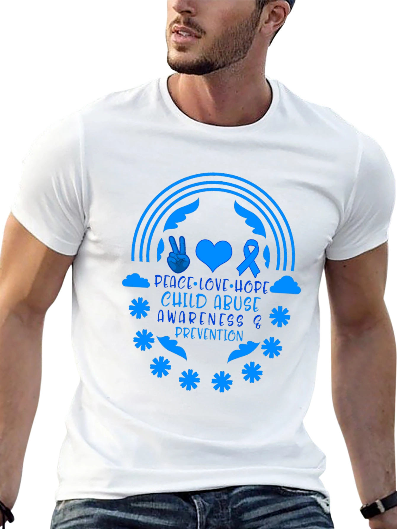 Child Abuse Awareness Tee - Peace Love Hope