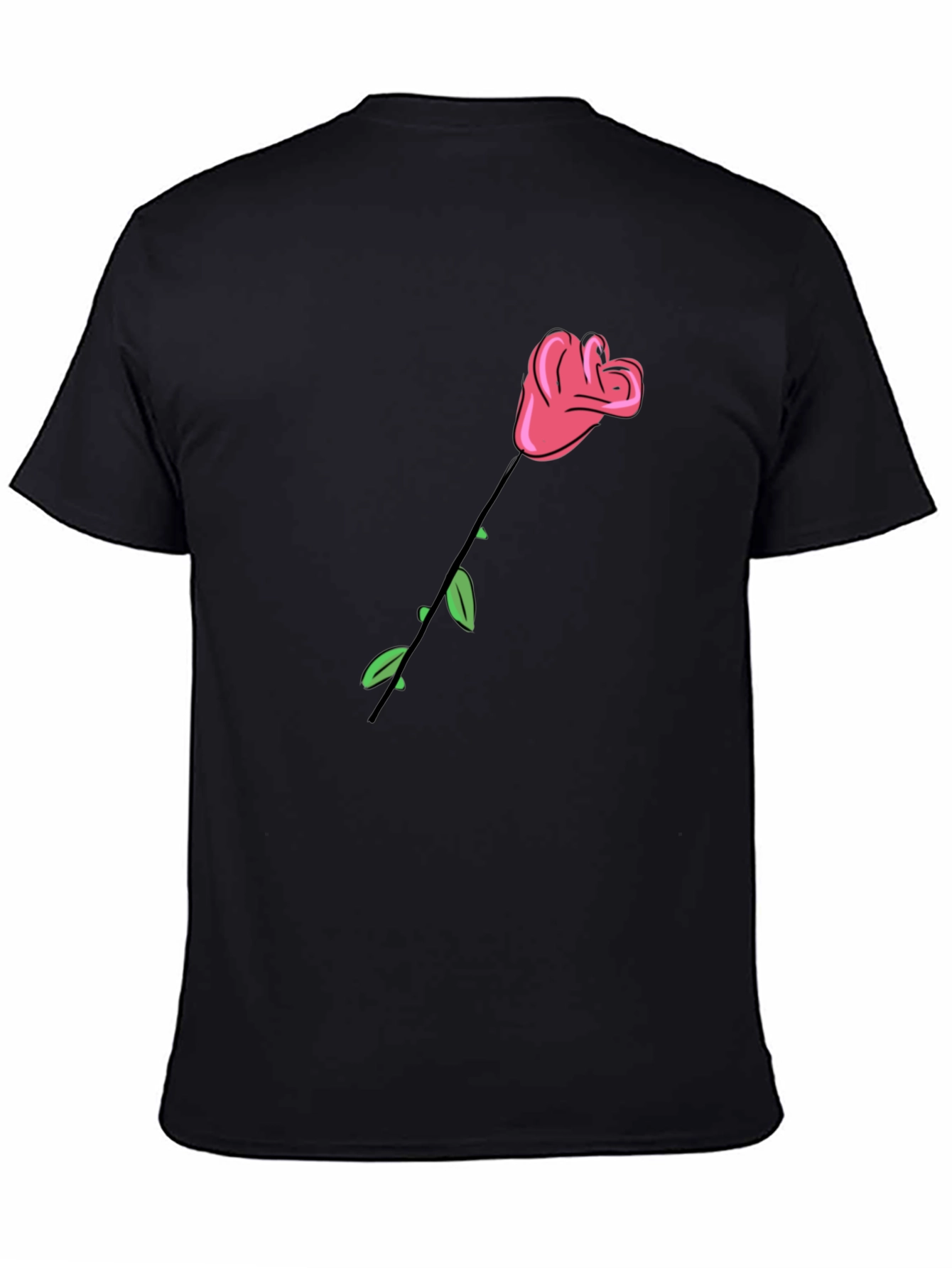 Rose Graphic Black T-Shirt - Stylish Casual Wear