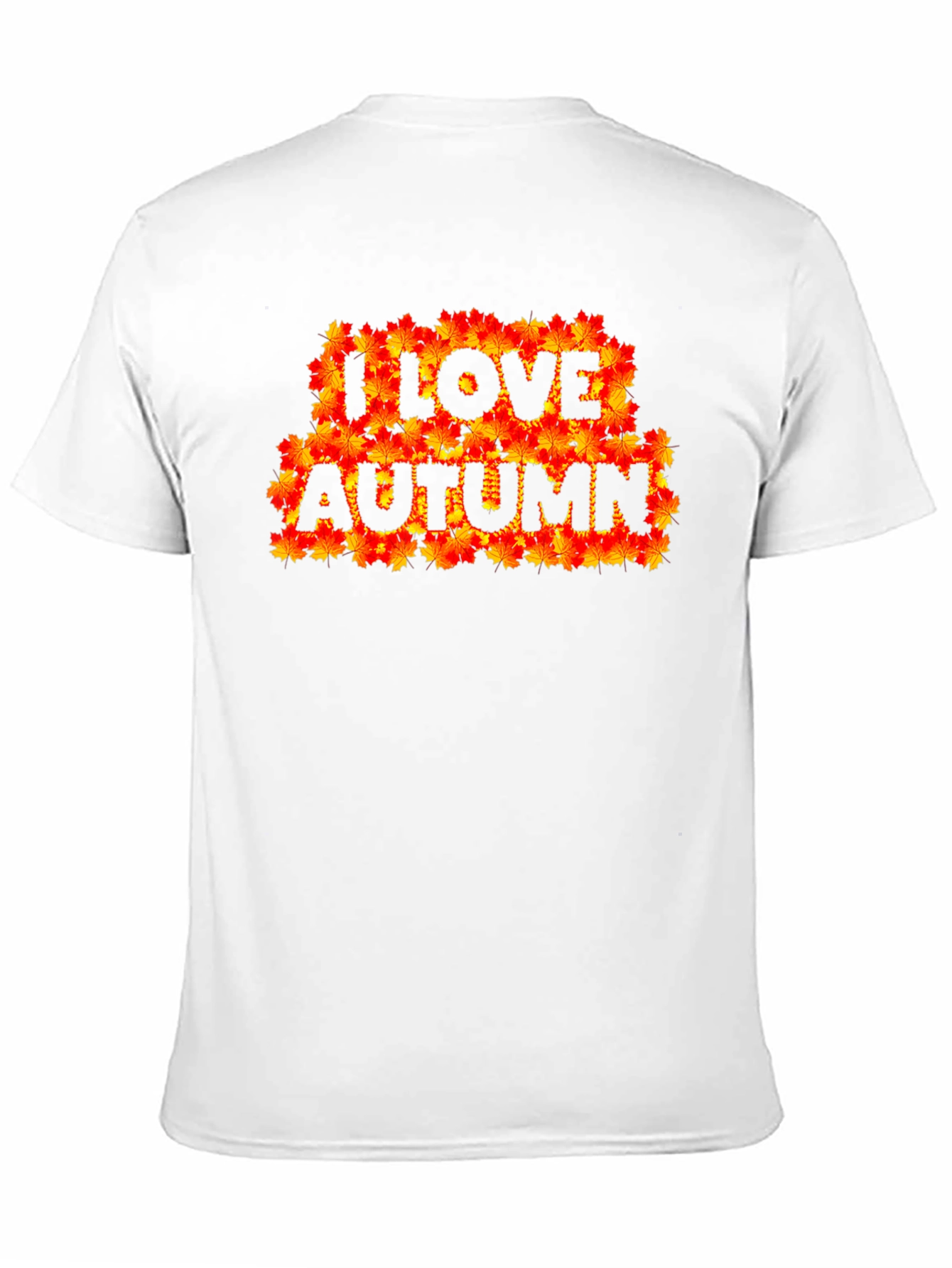 I Love Autumn Fall Leaves Black Graphic T-Shirt