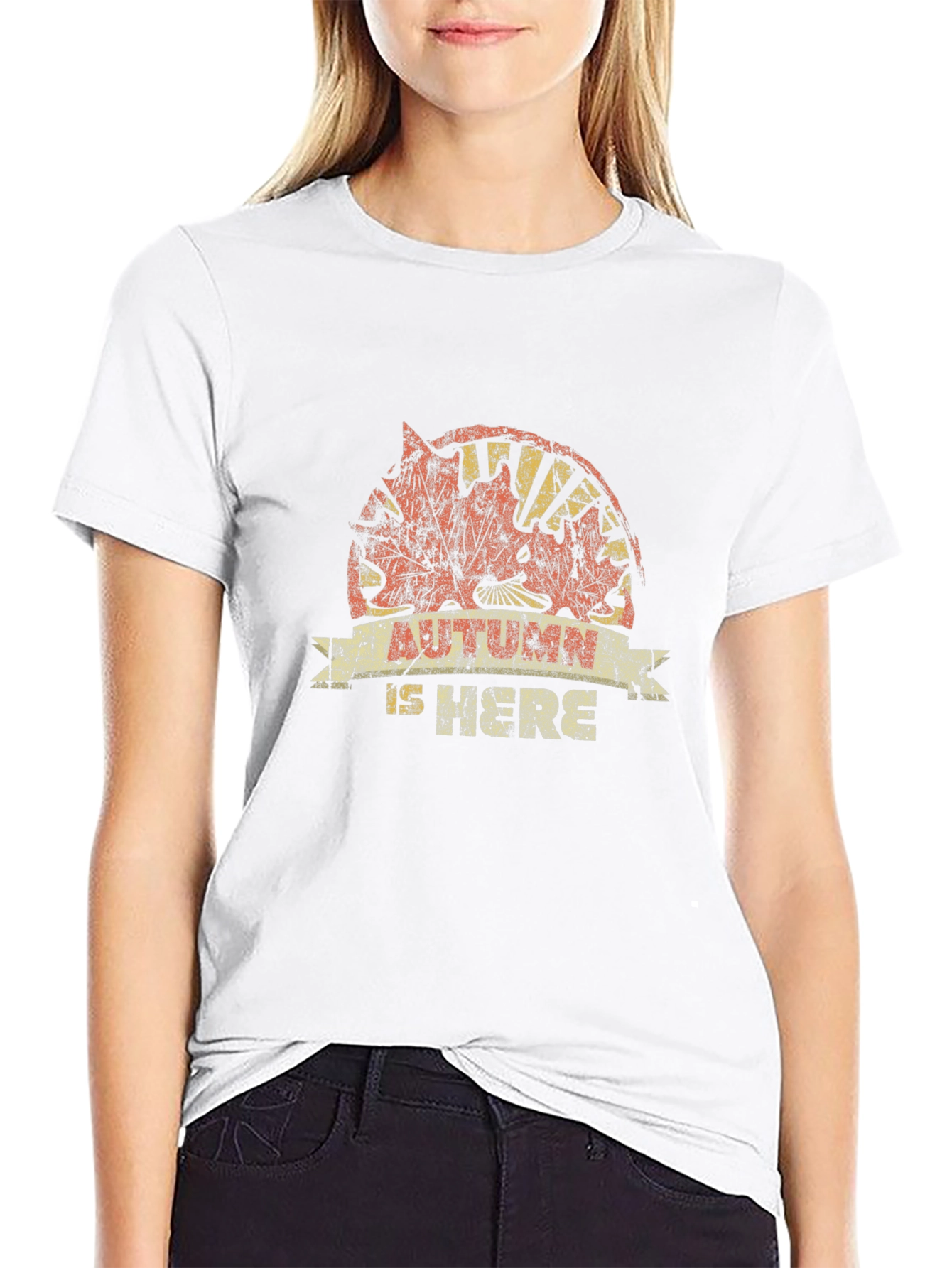 Autumn Is Here Black Graphic T-Shirt