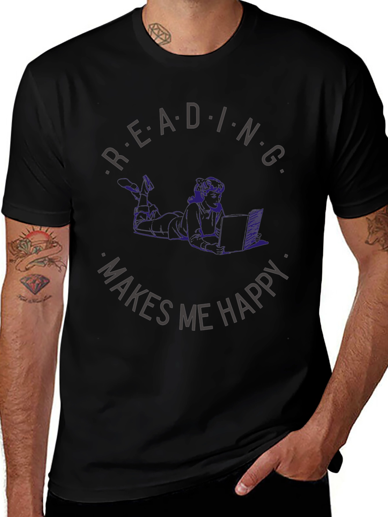 Reading Makes Me Happy T-Shirt - Book Lover Apparel
