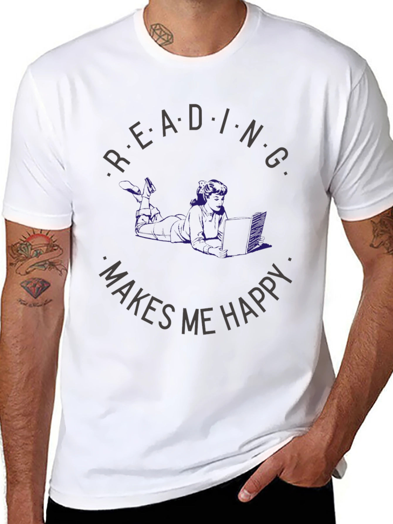 Reading Makes Me Happy T-Shirt - Book Lover Apparel
