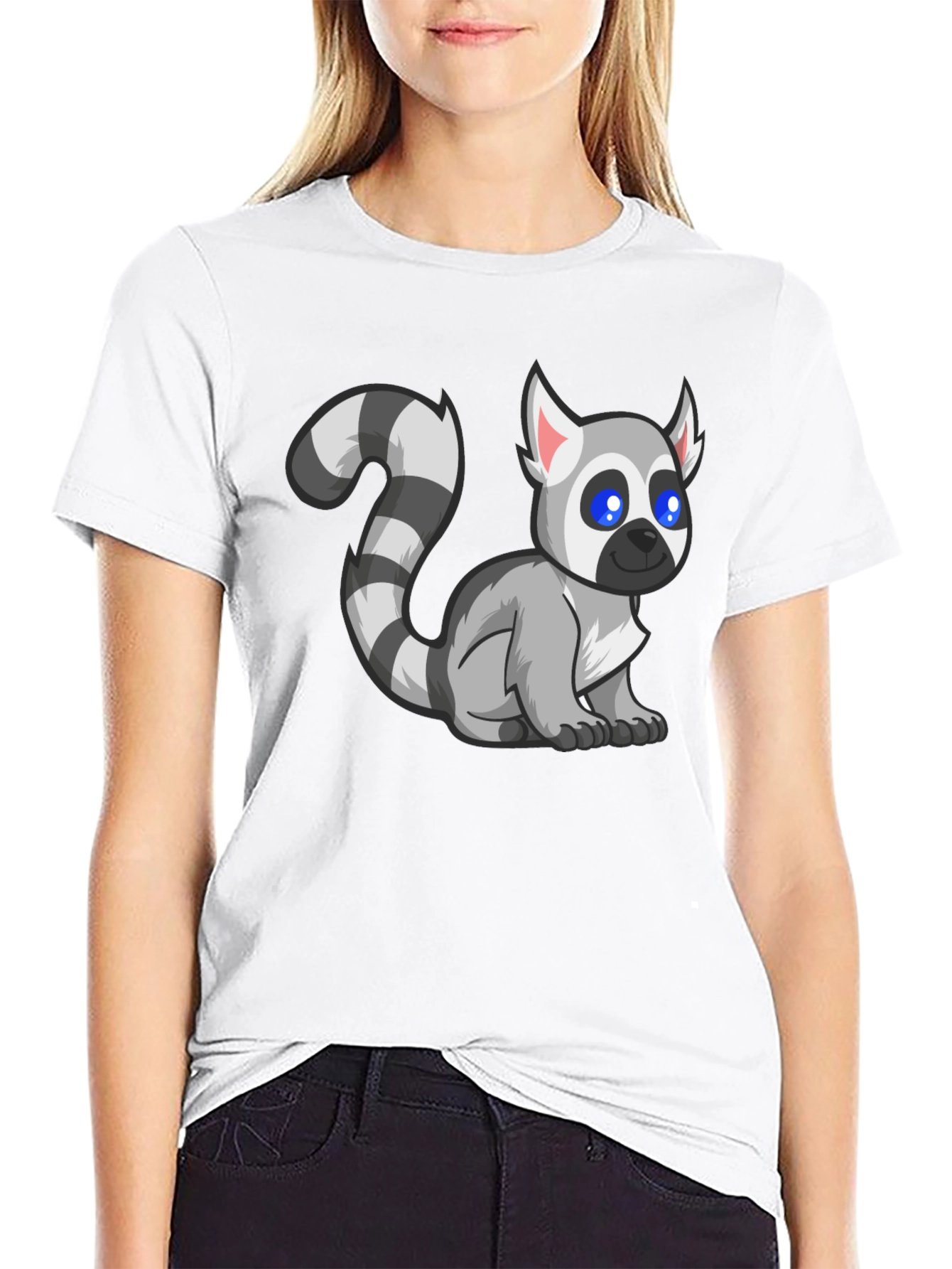 Lemur Graphic Tee - Black Cotton T-Shirt