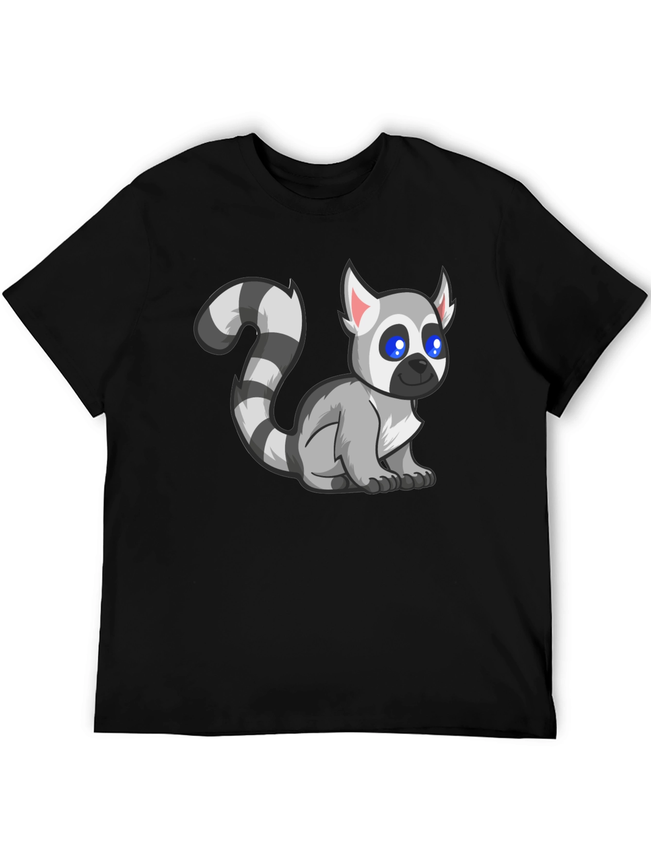 Lemur Graphic Tee - Black Cotton T-Shirt