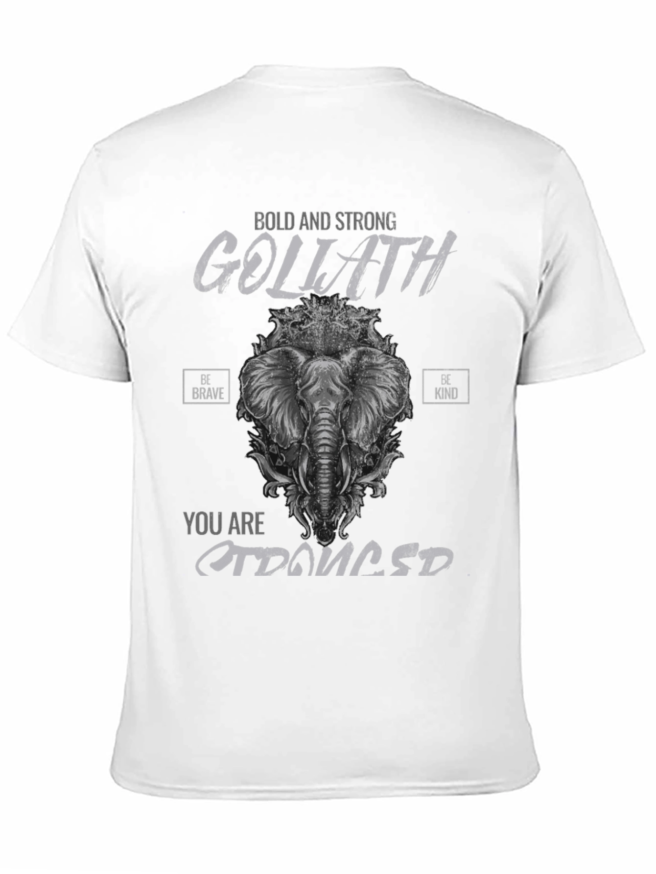 Bold Goliath Elephant Graphic Black T-Shirt