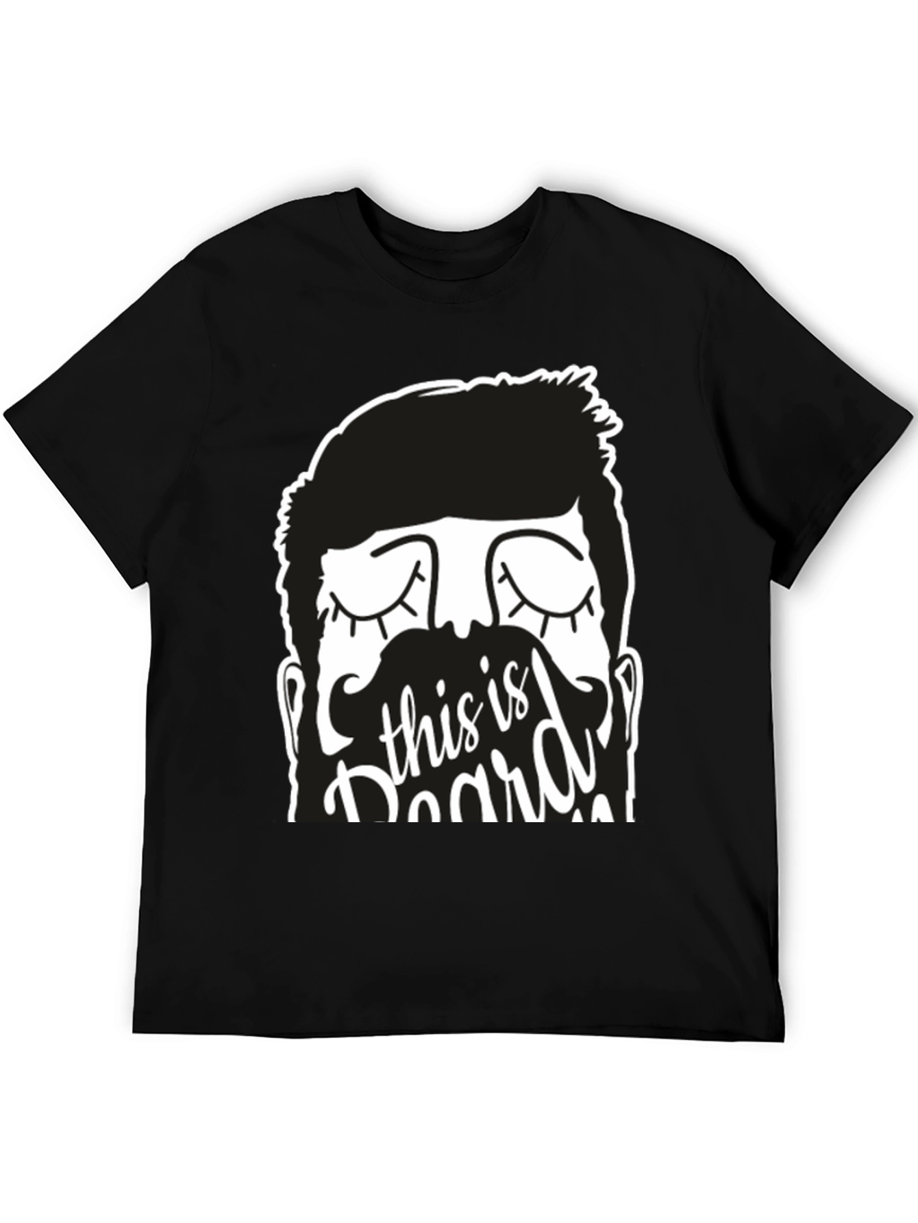 This is Beard Black Graphic T-Shirt