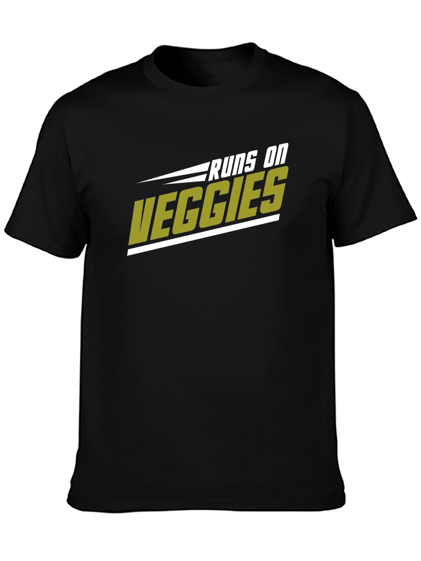 Runs on Veggies Graphic T-Shirt - Black