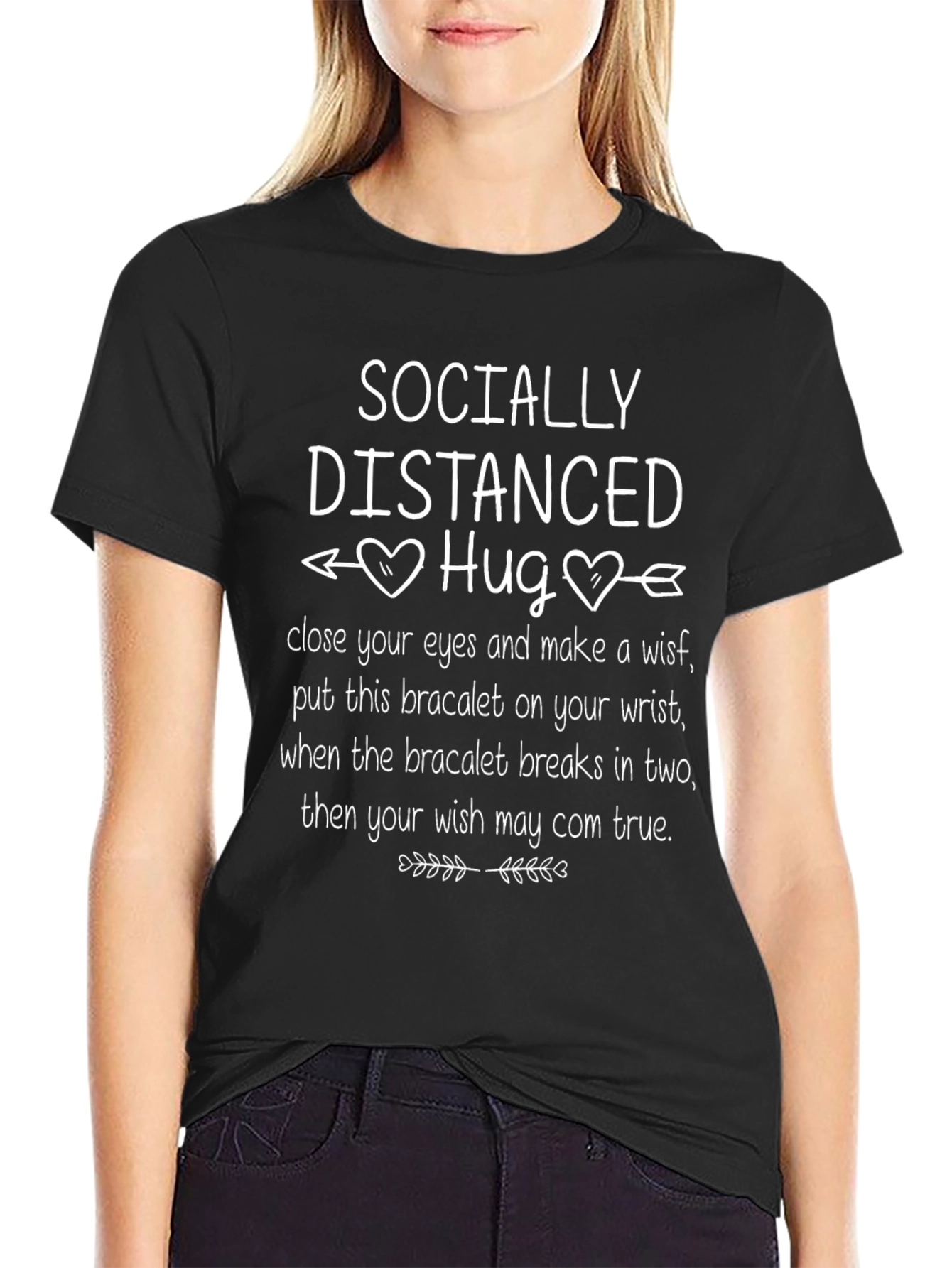 Socially Distanced Hug Graphic T-Shirt