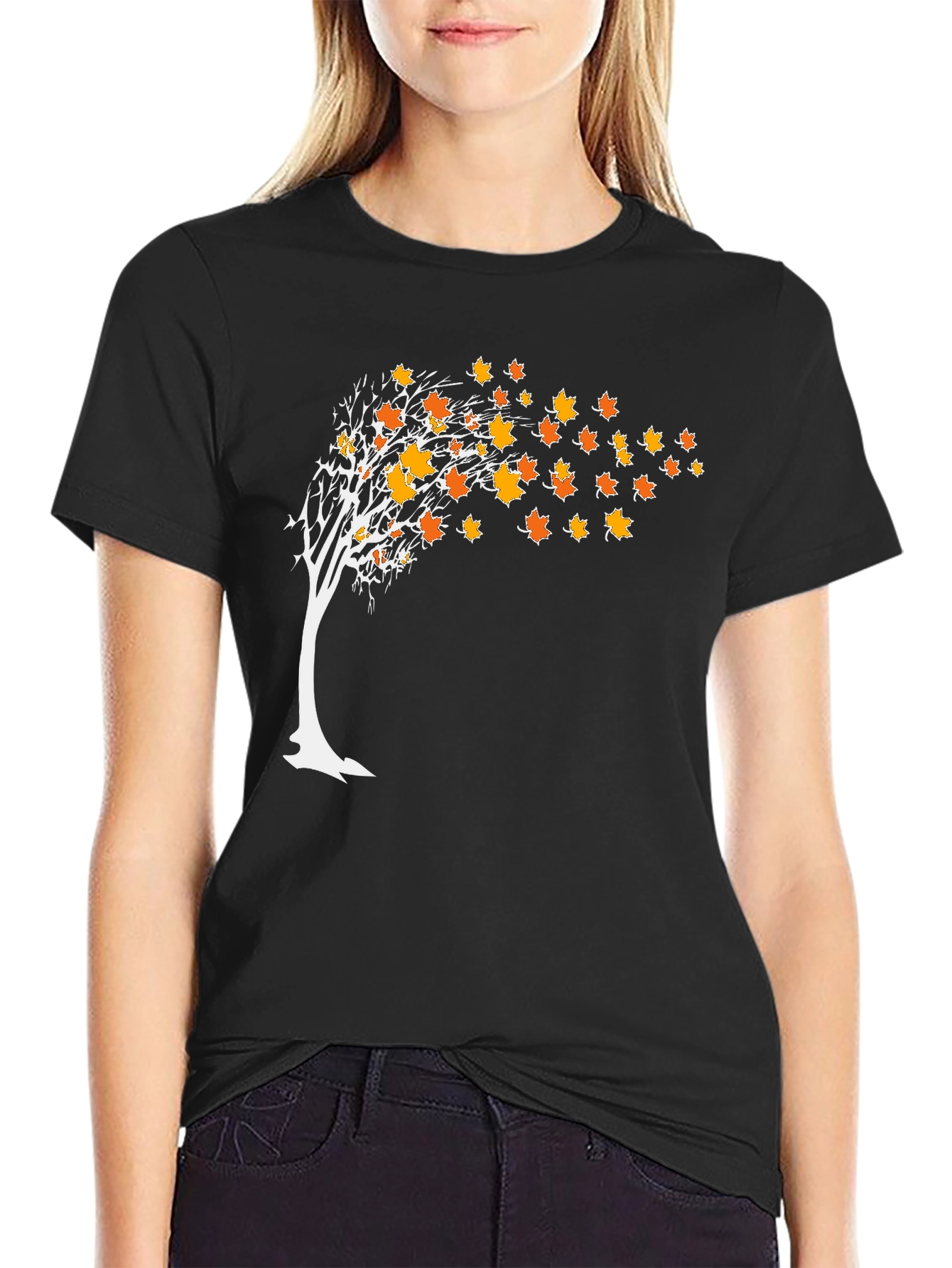 Autumn Tree Graphic Tee - Black