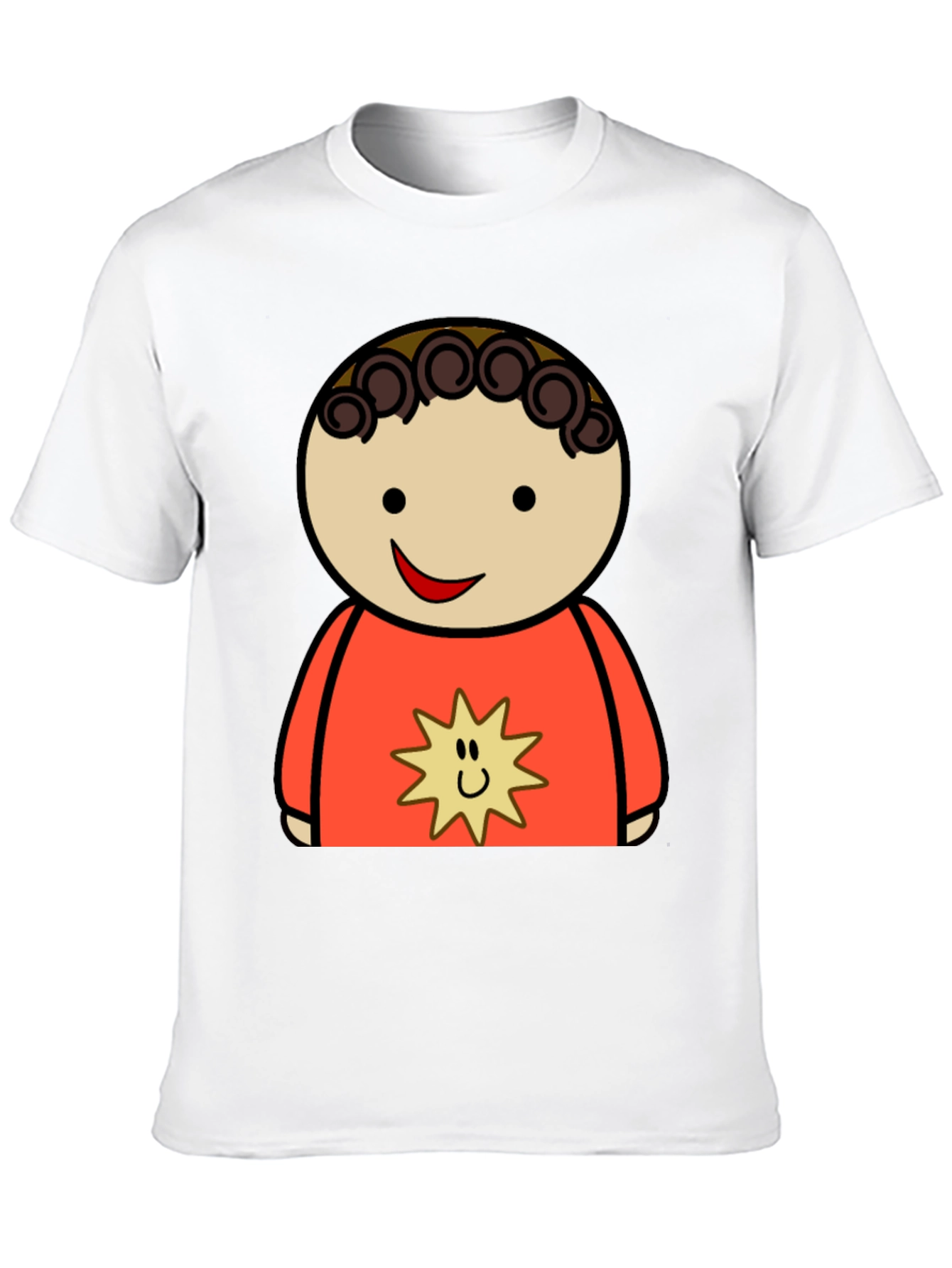 Cartoon Character Graphic Tee - Black