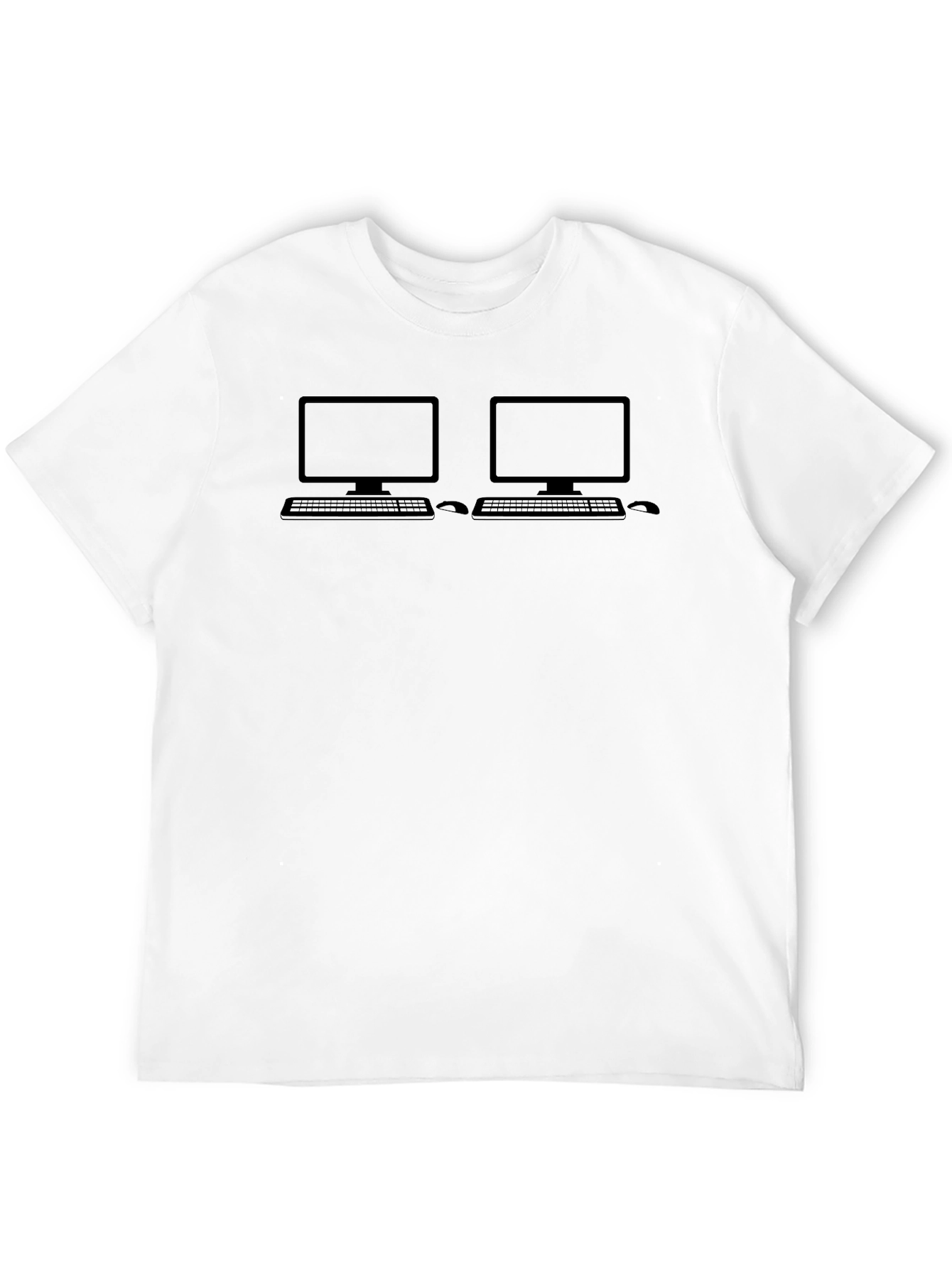 Black Twin PC Setup Graphic Tee - Programmer/Gamer Style