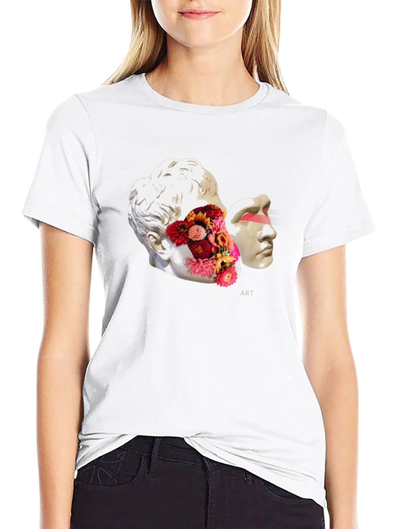 Artistic Sculpture Graphic Tee - Modern Art T-Shirt