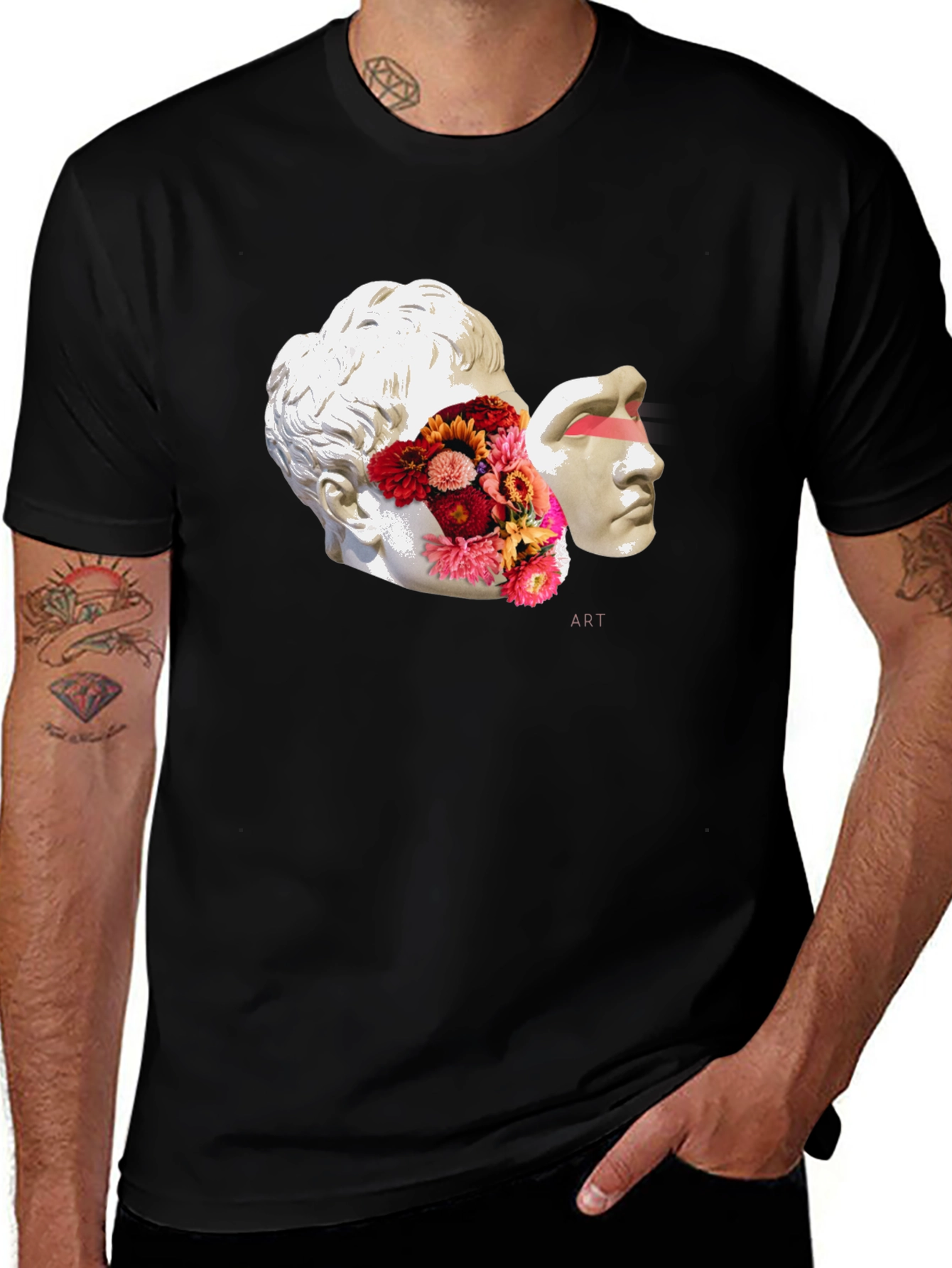 Artistic Sculpture Graphic Tee - Modern Art T-Shirt