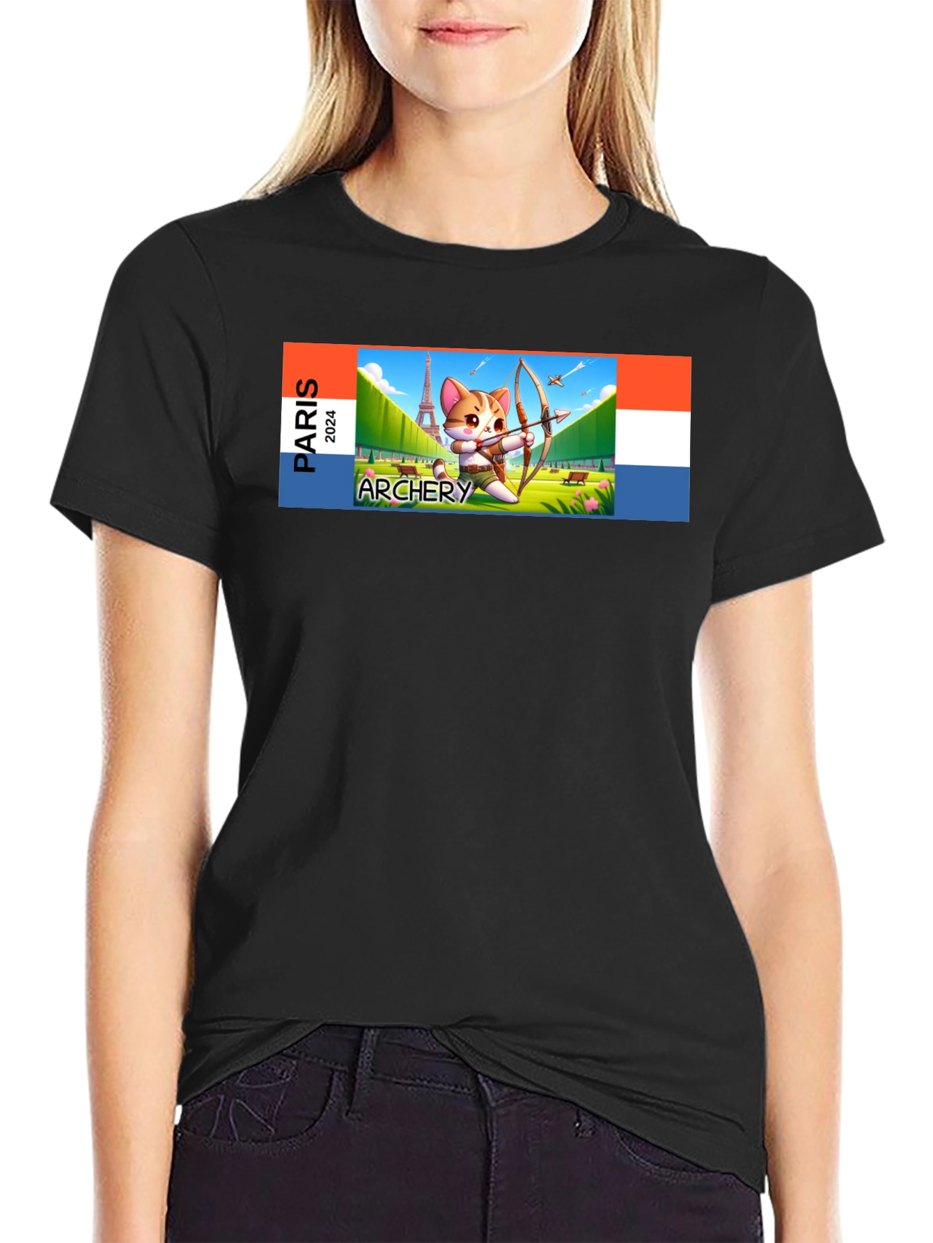 Paris 2024 Archery Cat T-Shirt