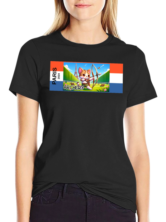 Paris 2024 Archery Cat T-Shirt