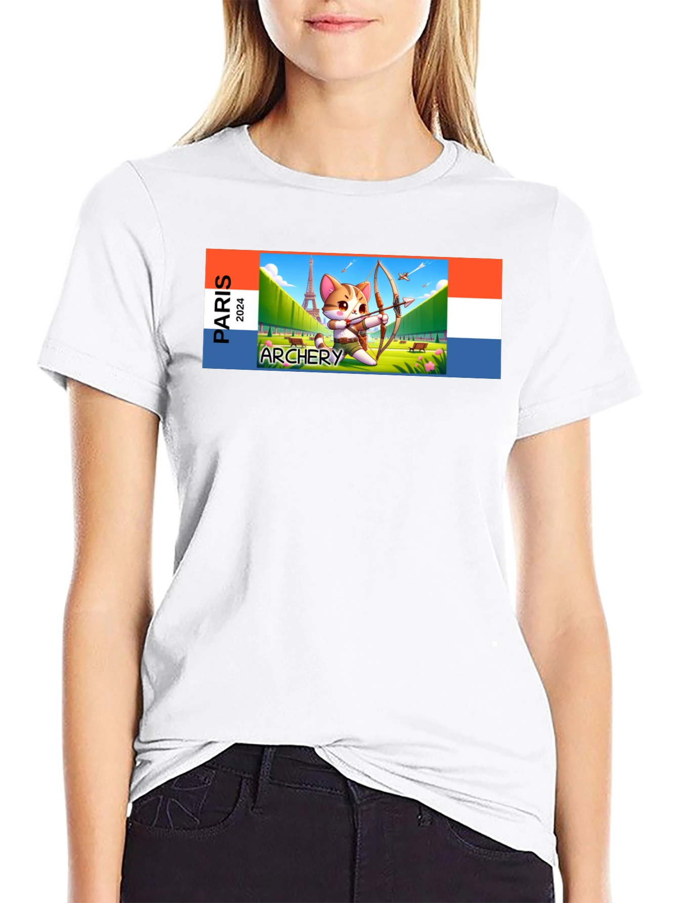Paris 2024 Archery Cat T-Shirt