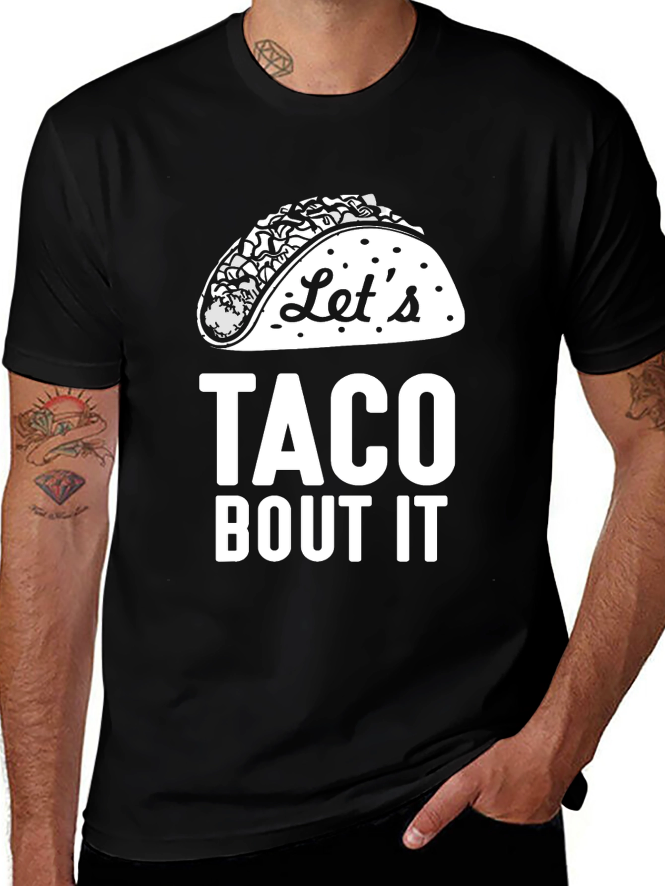 Lets Taco Bout It Black Graphic Tee
