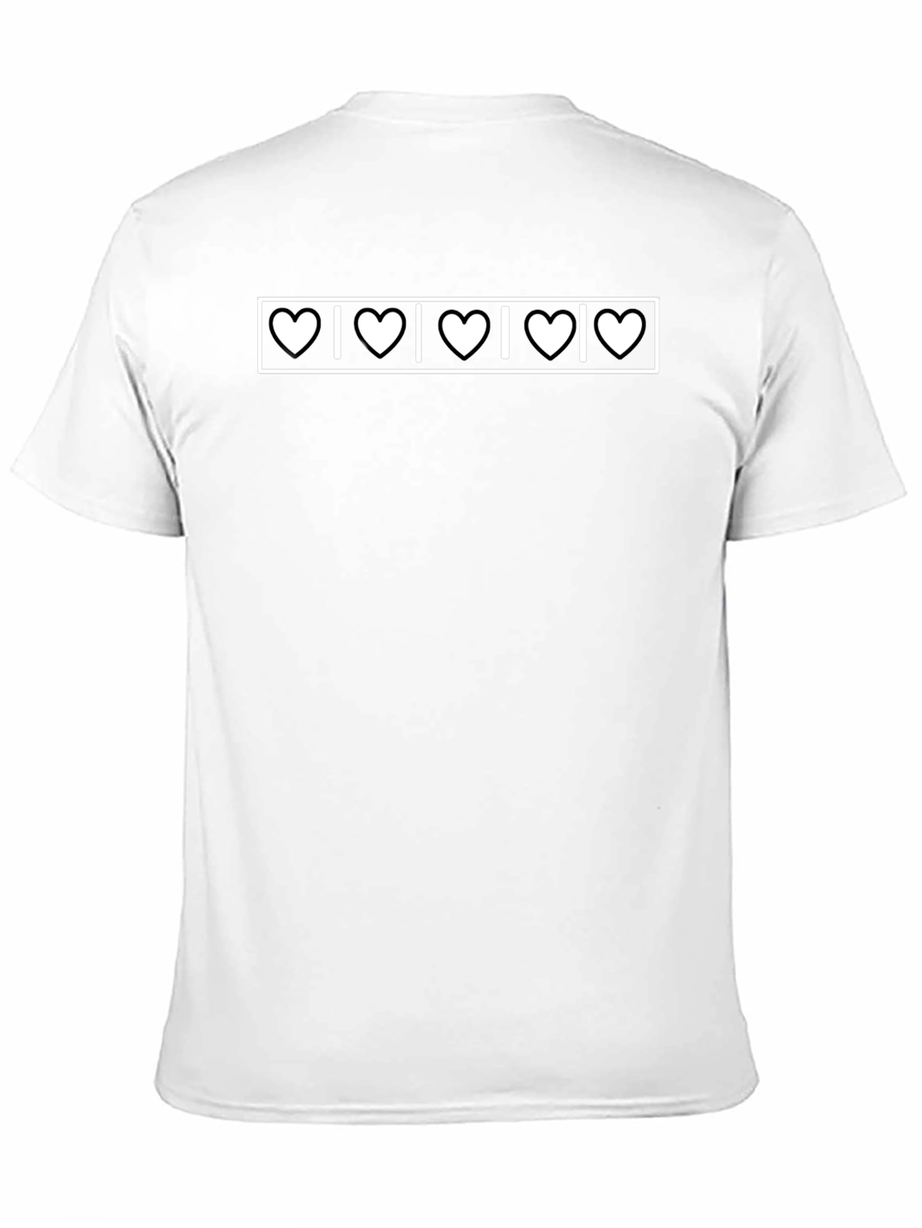 Heartbeat Pattern Mens Black T-Shirt