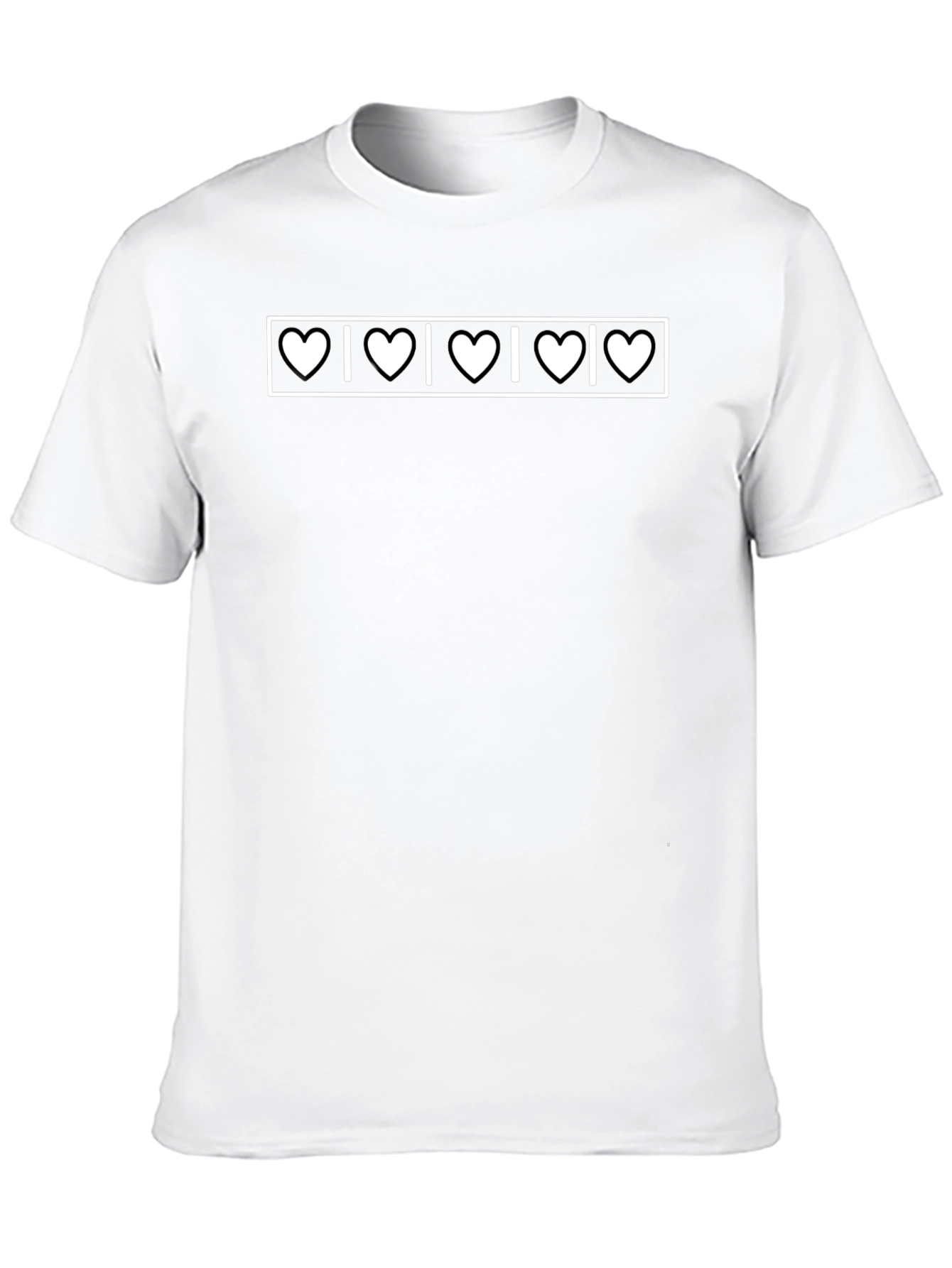 Heartbeat Pattern Mens Black T-Shirt