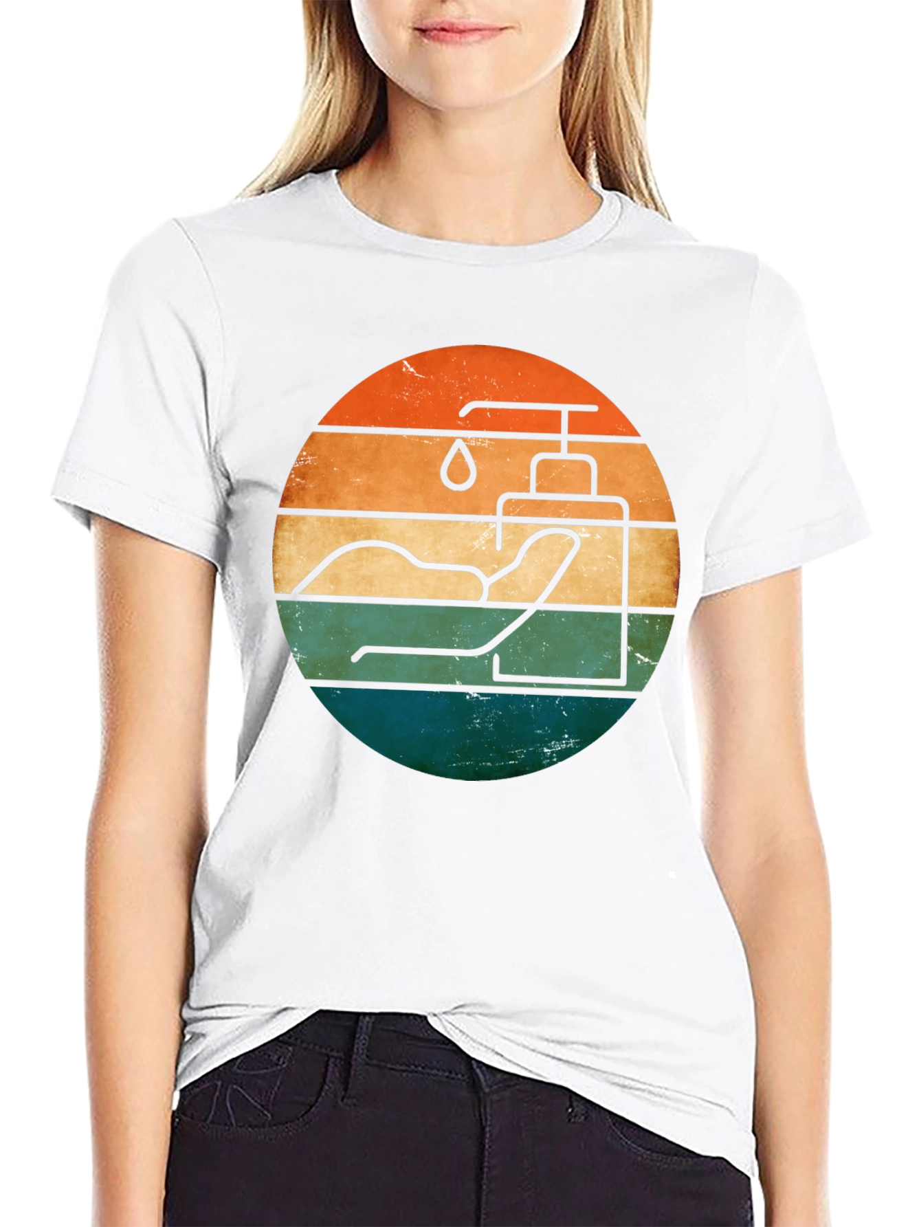 Retro Hand Sanitizer Graphic Tee - Black Cotton T-Shirt